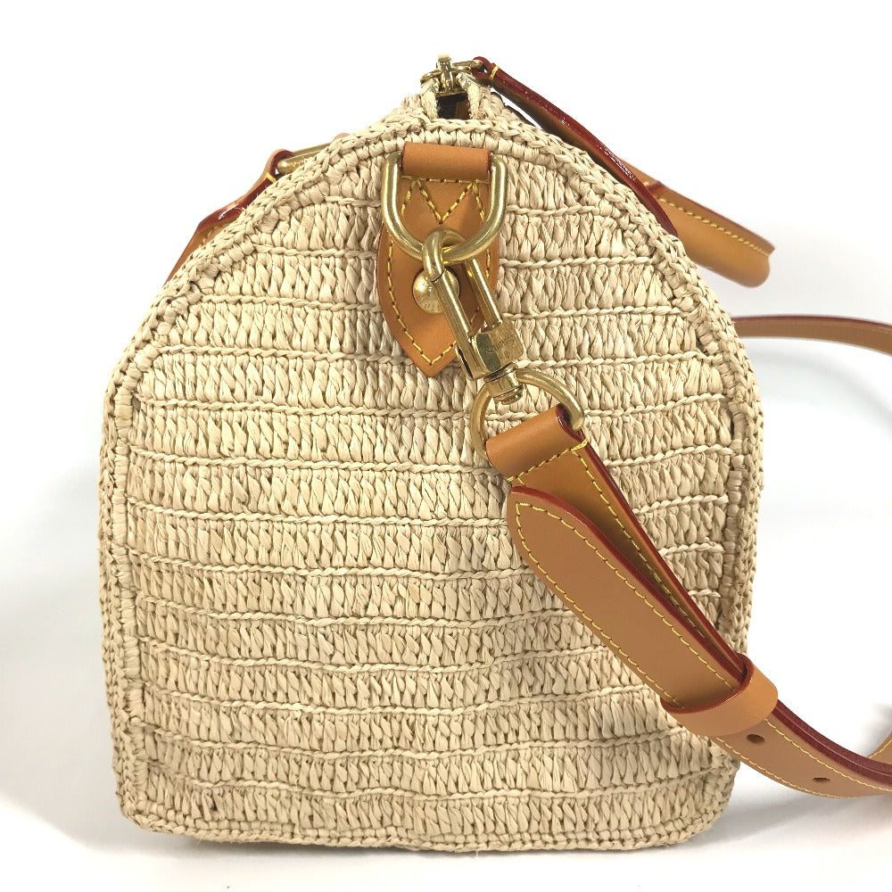 Louis Vuitton M14457 Speedy bandouliere 30 Leather Raffia Beige Logo Handbag