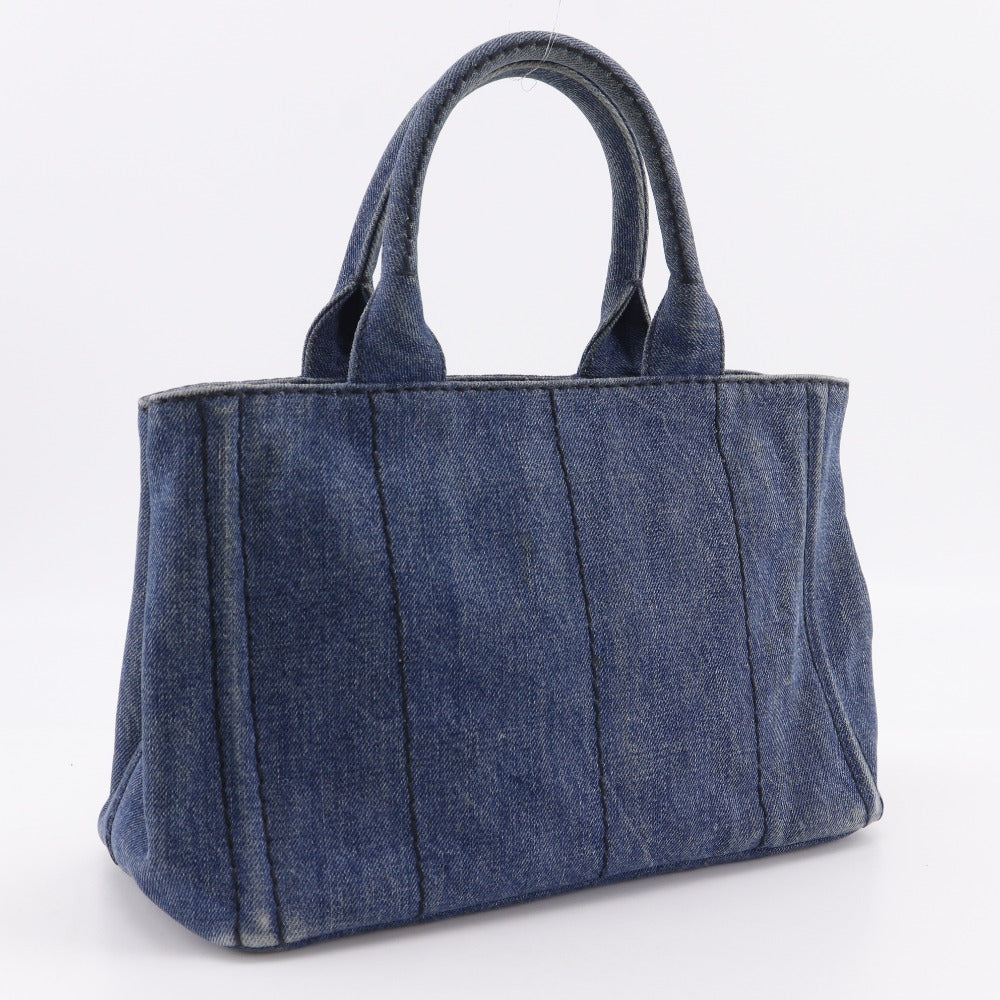 Prada Canapa Handbag Denim Travel Bag