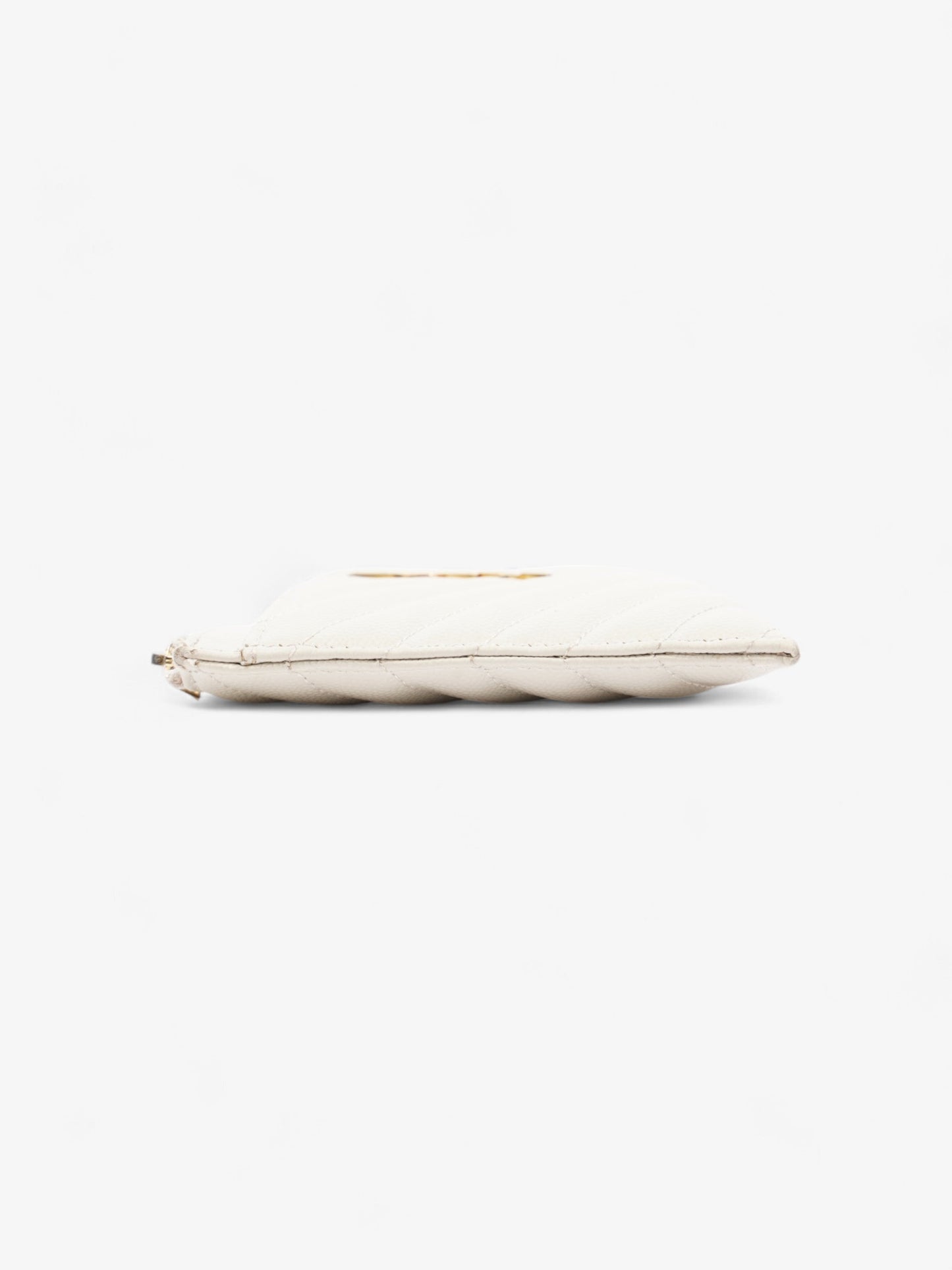 YSL Saint Laurent Cassandra Pouch Clutch Bag Leather Matelasse Cream
