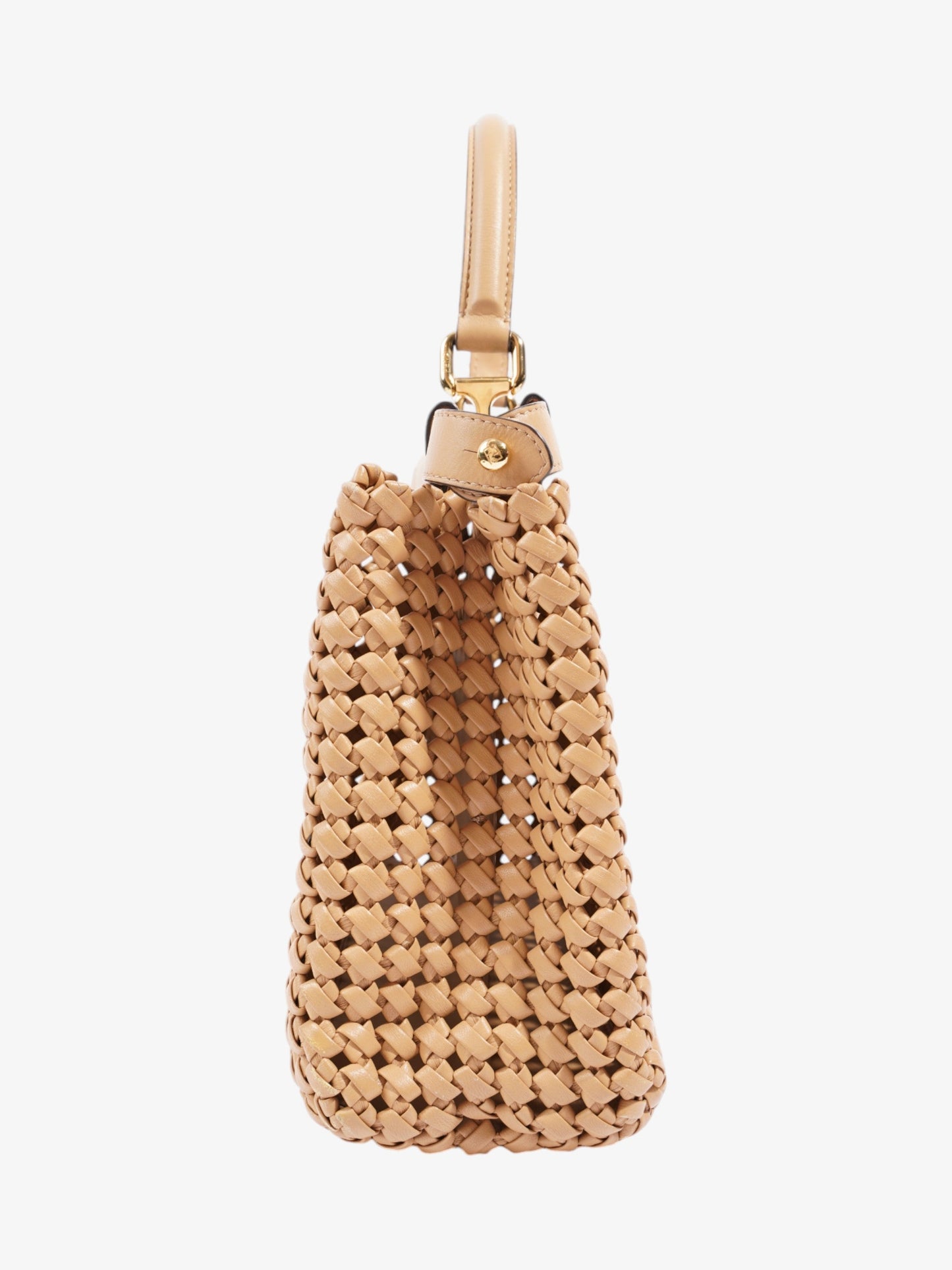 Fendi Peekaboo Shoulder Bag Leather Tan Medium