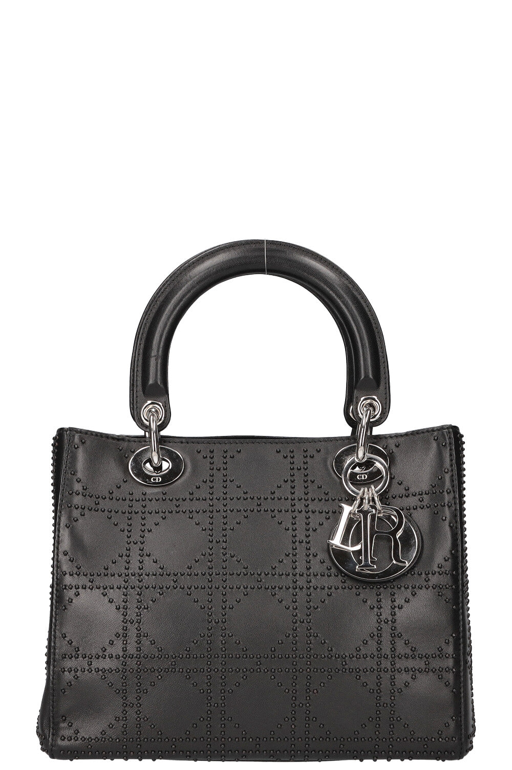 Dior Handbag Lady Cannage Studded Black