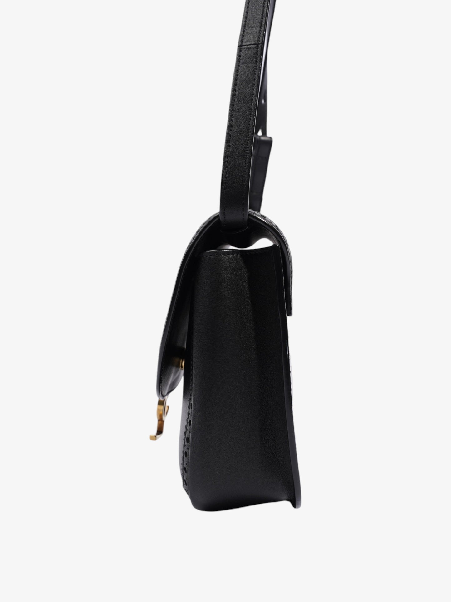 YSL Saint Laurent Kaia Calfskin Crossbody Bag Leather Black Medium Calfskin Leather Medium