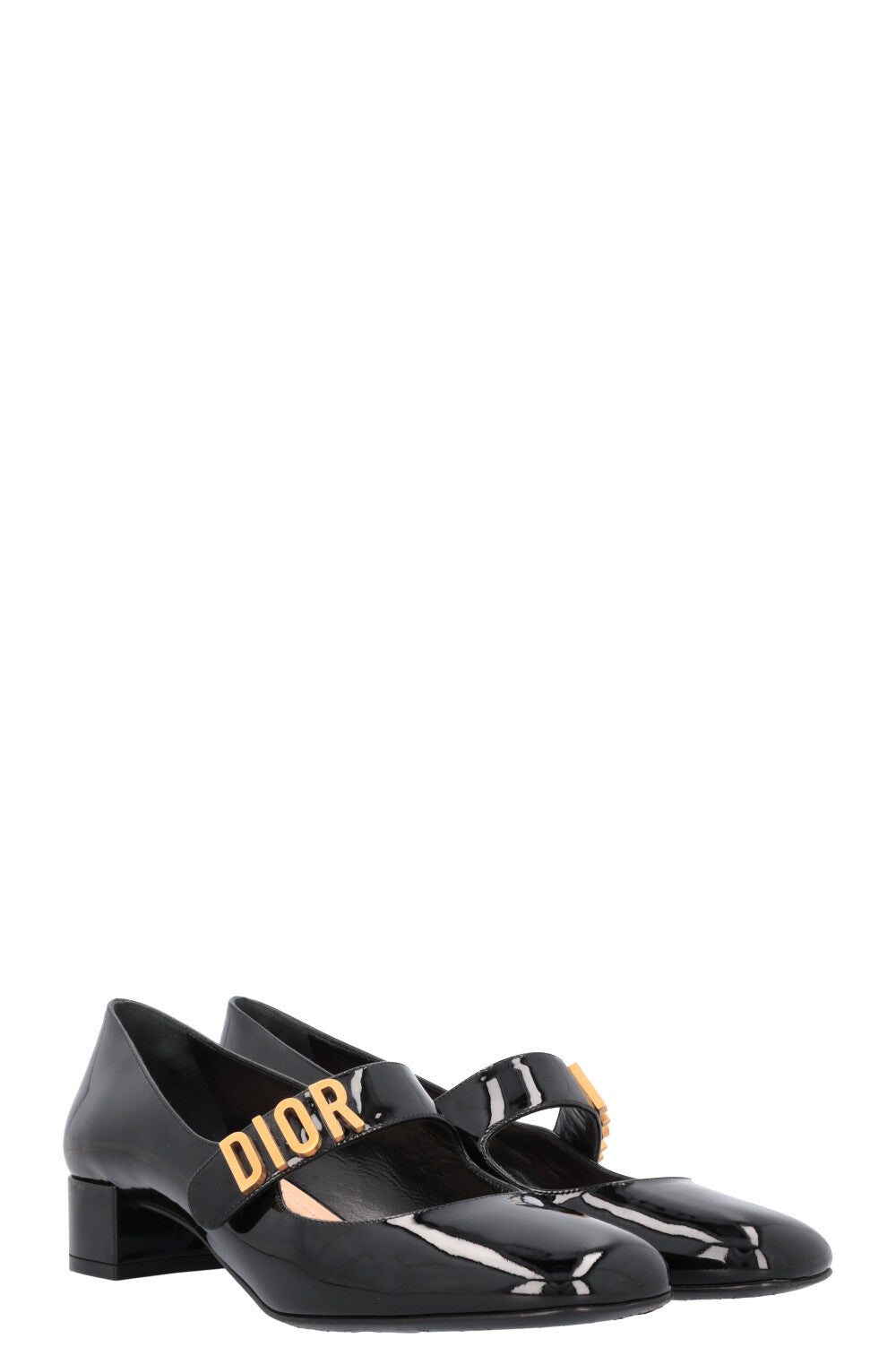 Dior D Mary Jane Heels Patent Black Baby Shoes