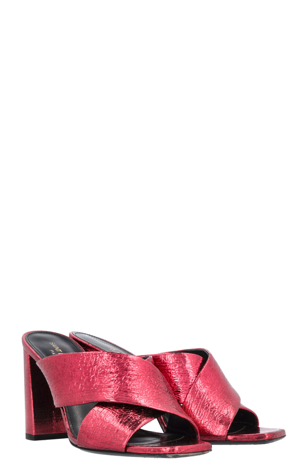 YSL Saint Laurent Loulou Heels Metallic Red Shoes