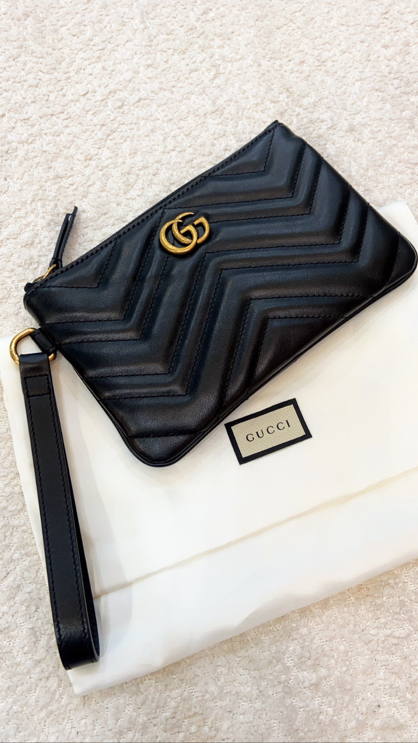 Gucci GG MARMONT WEISTLET Leather Calfskin Small Travel Bag