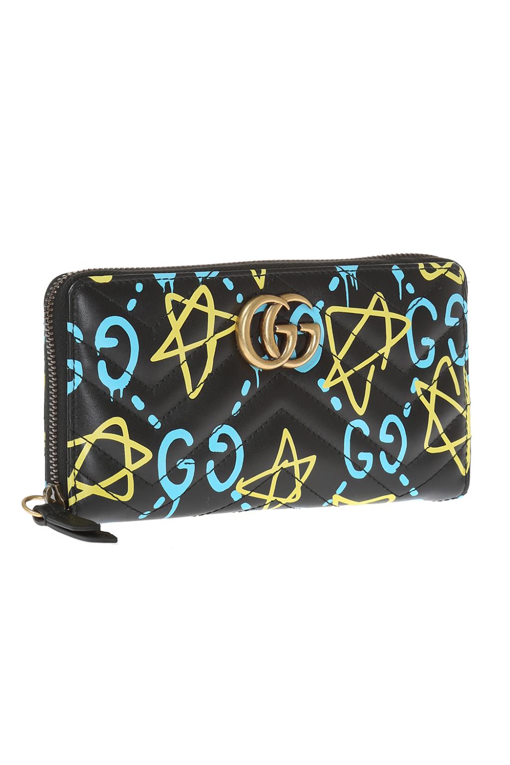 Gucci GG MARMONT GHOST ZIP AROUND Wallet Case