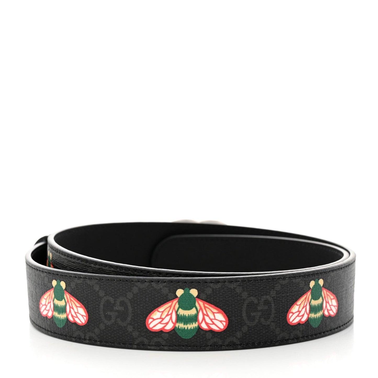 Gucci GG SUPREME BEES APPIA Monogram Calfskin Belt