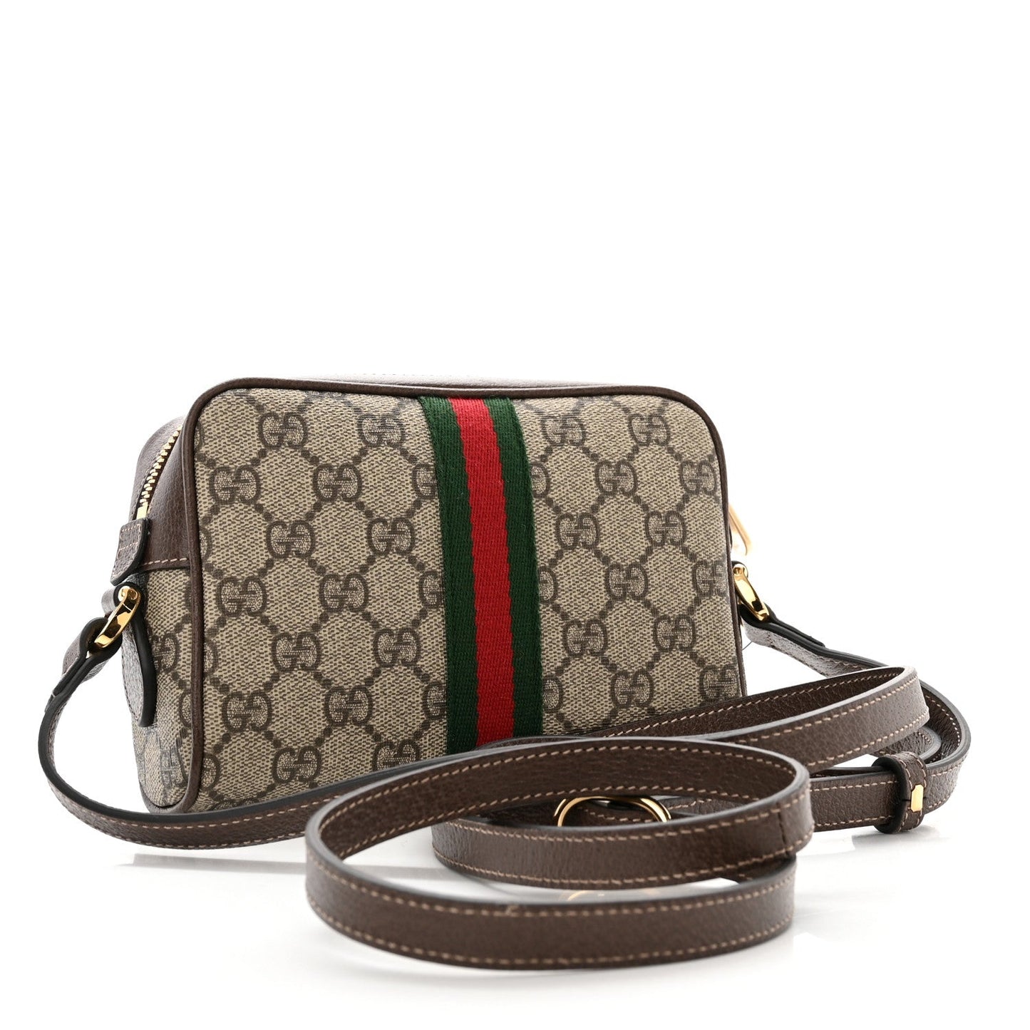 Gucci GG SUPREME WEB OPHIDIA Monogram Mini Crossbody Bag