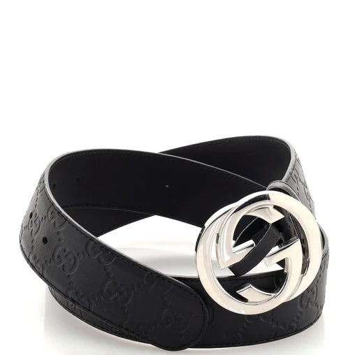 Gucci G EMBOSSED Leather Belt