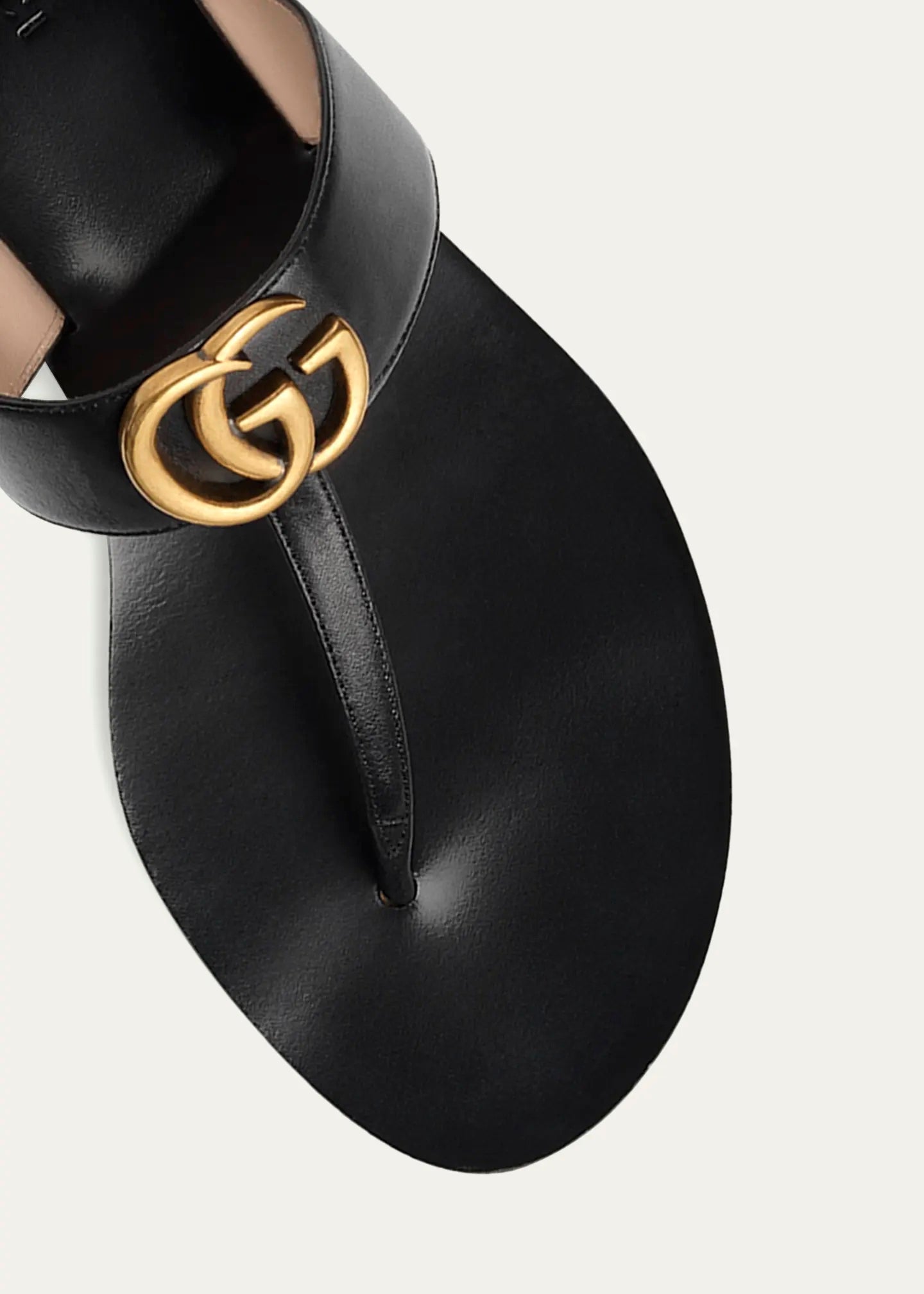Gucci GG MARMONT THONG SLIDES Leather Calfskin Handbag
