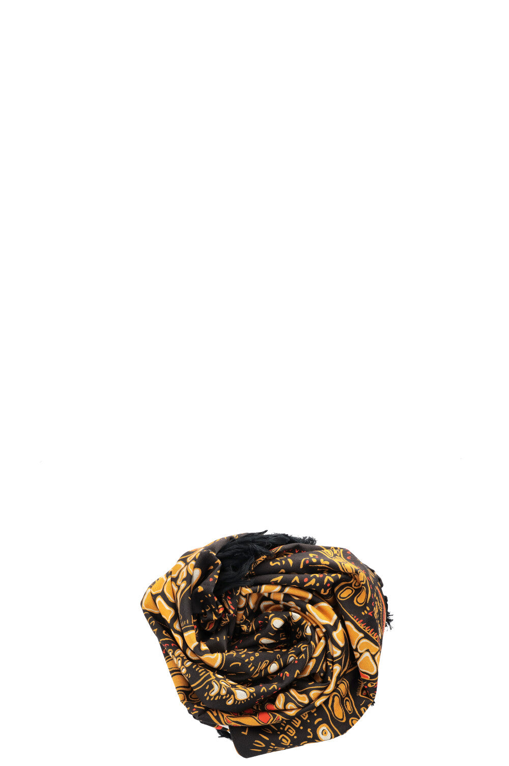Dior Fringed Giraffe Towl Cotton Black Yellow Handbag