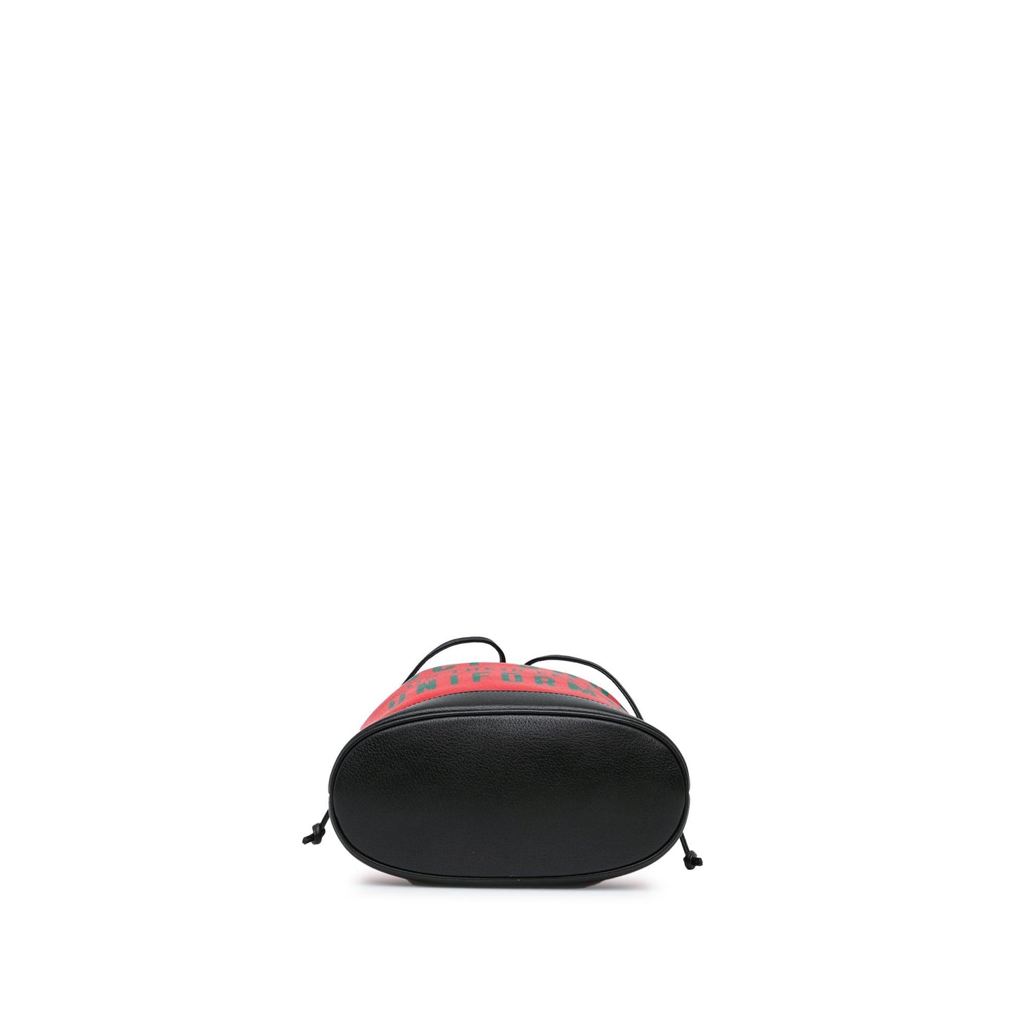 Gucci 100th Anniversary Uniform Bucket Leather Calf Black Red Shoulder Bag