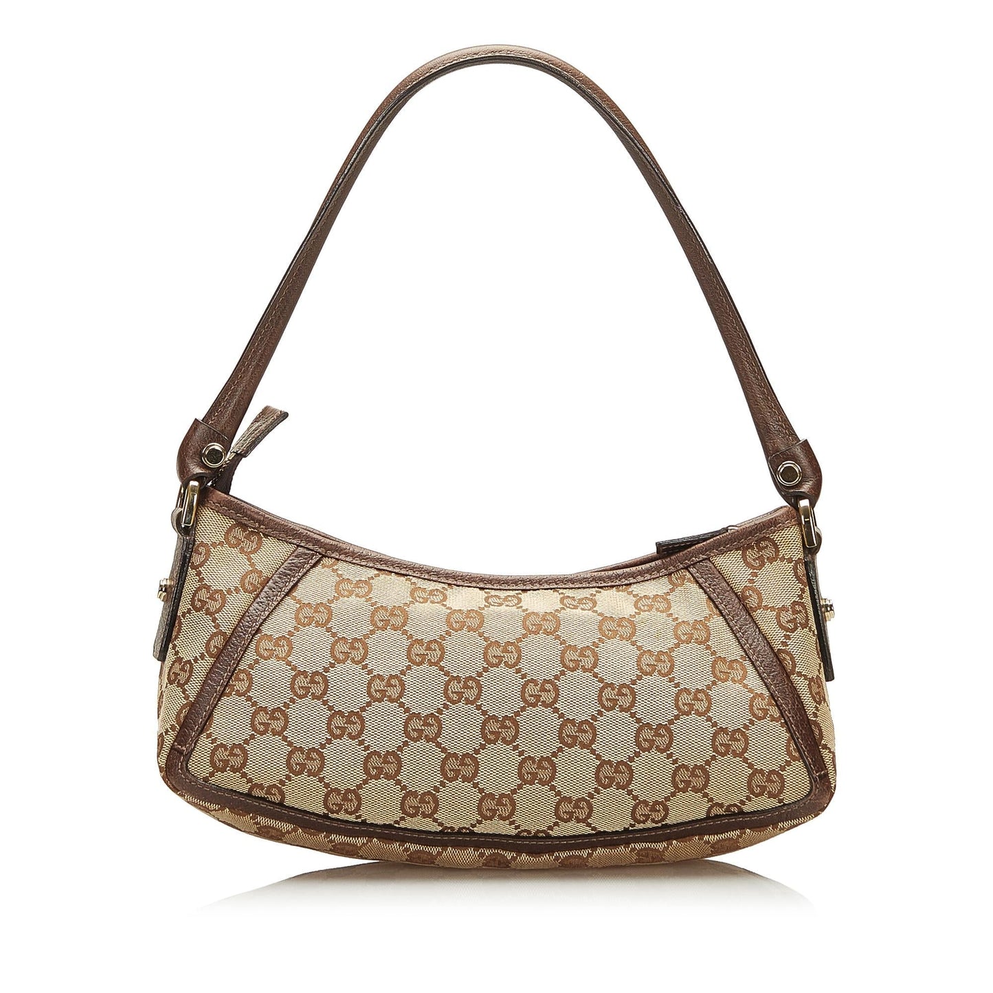 Gucci Abbey GG Baguette SHG Canvas Brown Handbag