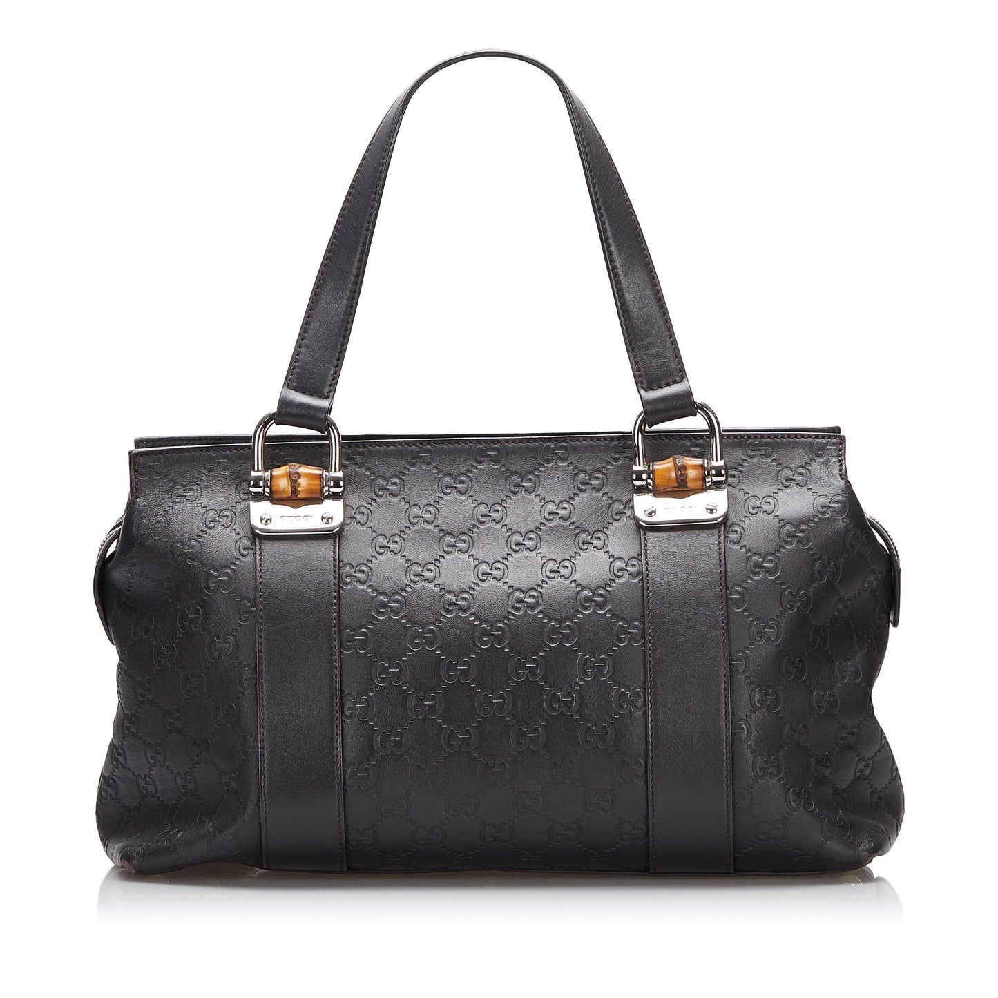 Gucci Bamboo Bar Guccissima SHG-5c7shZ Calf Black Satchel Bag
