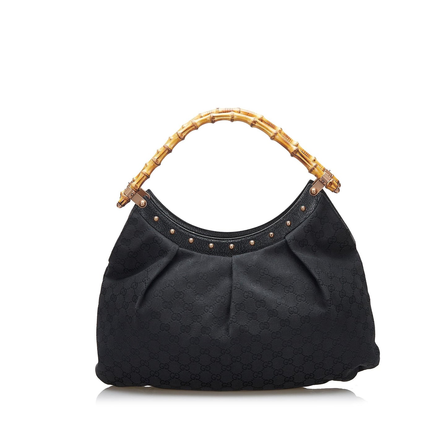 Gucci Bamboo GG SHG-yNeroE Canvas Black Shoulder Bag