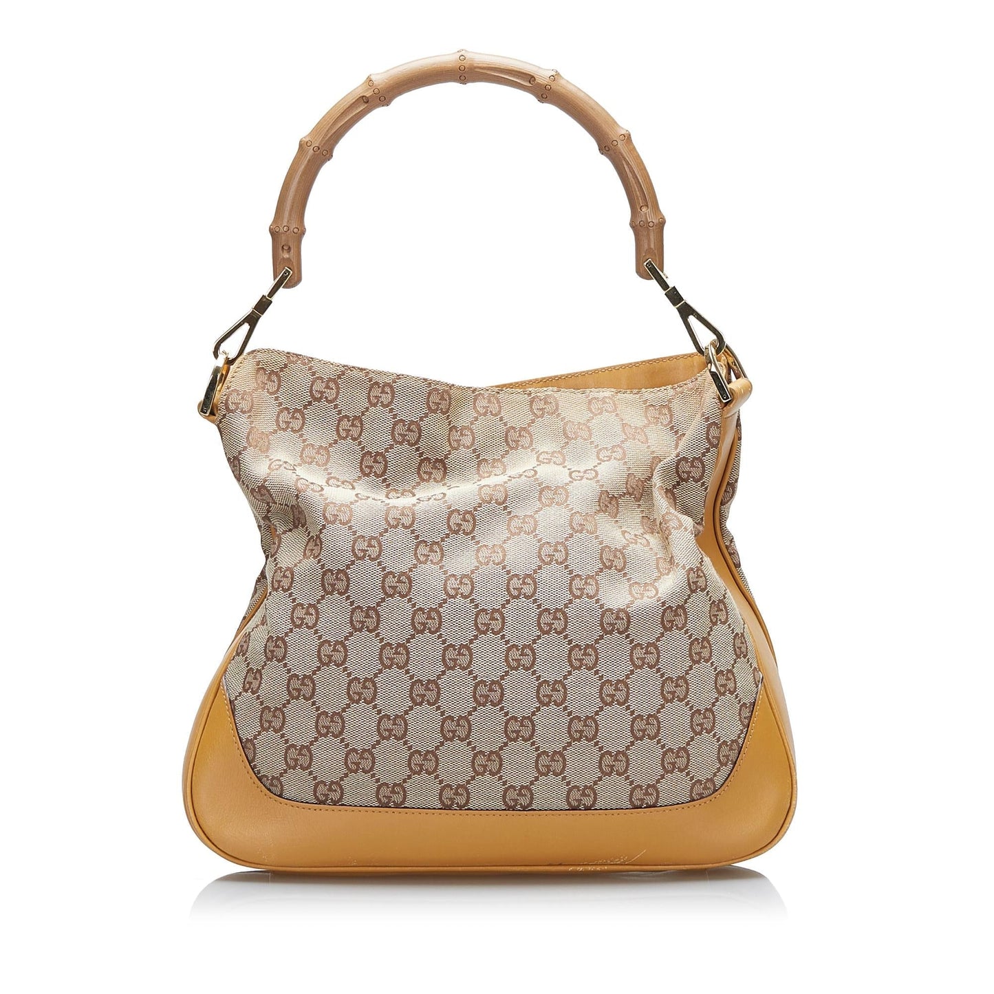 Gucci Bamboo GG Web SHG-BEtU6T Canvas Brown Satchel Bag