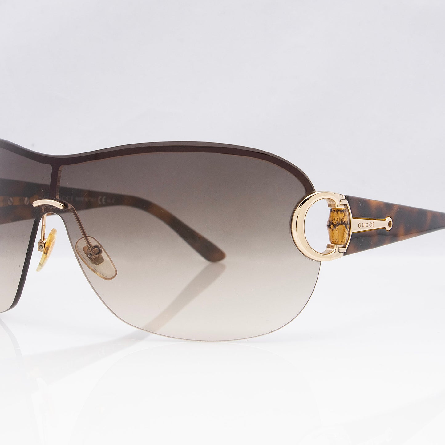 Gucci Bamboo Horsebit Sunglasses SHF Brown Gold Accessory