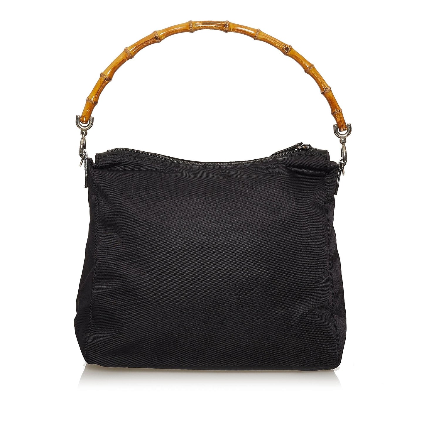 Gucci Bamboo SHG Nylon Black Satchel Bag Handbag Shg