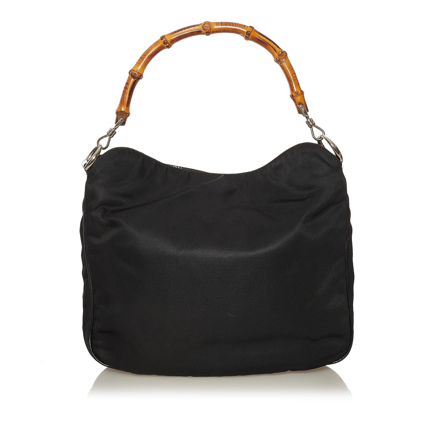 Gucci Bamboo SHG Nylon Black Satchel Bag