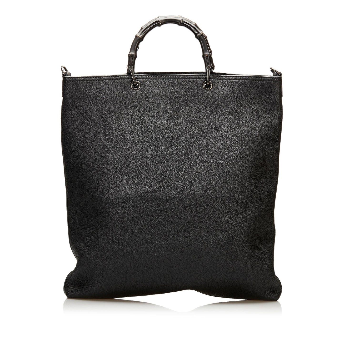 Gucci Bamboo Shopper SHG Leather Calf Black Satchel Bag 4