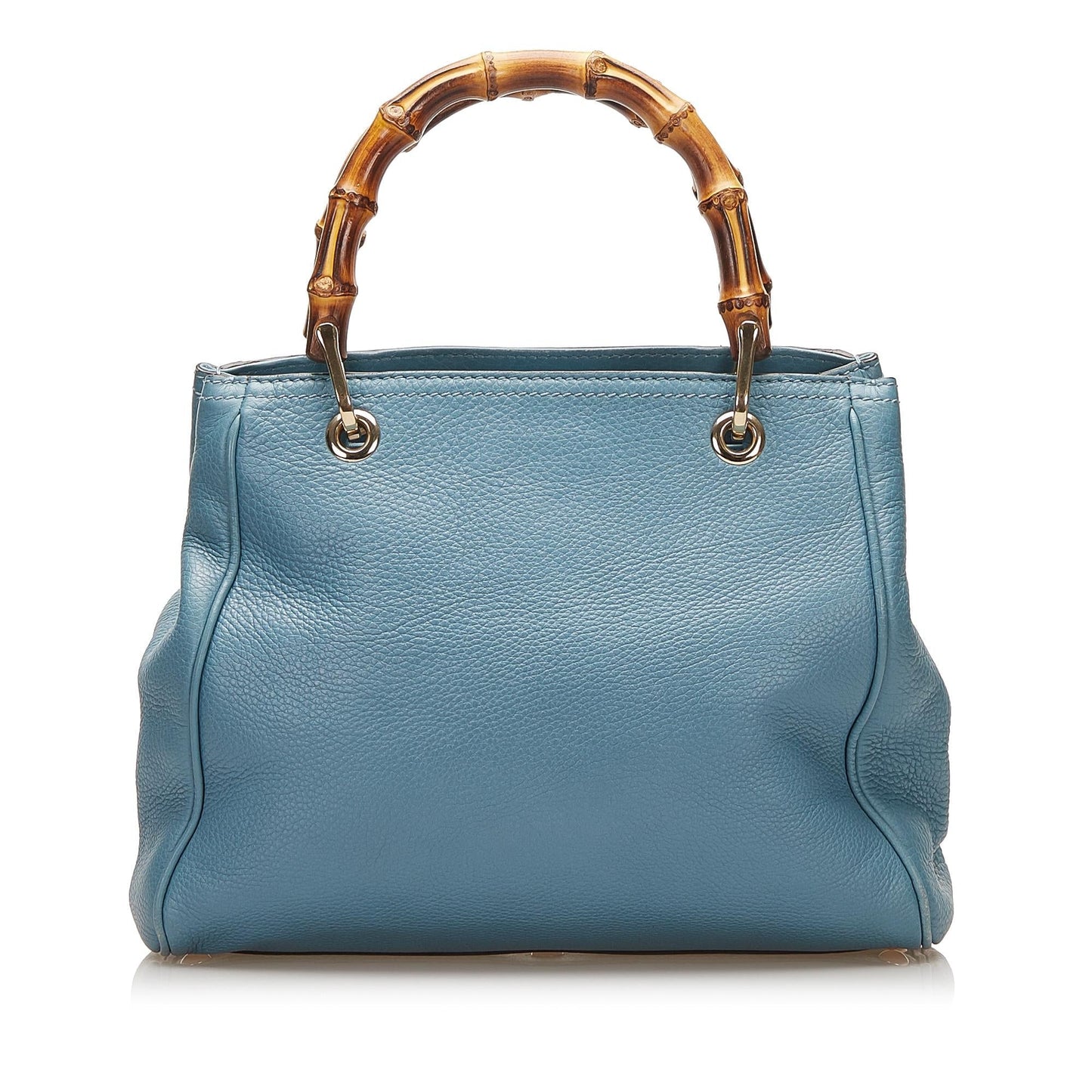 Gucci Bamboo Shopper SHG Calf Blue Satchel Bag Shopper Shg