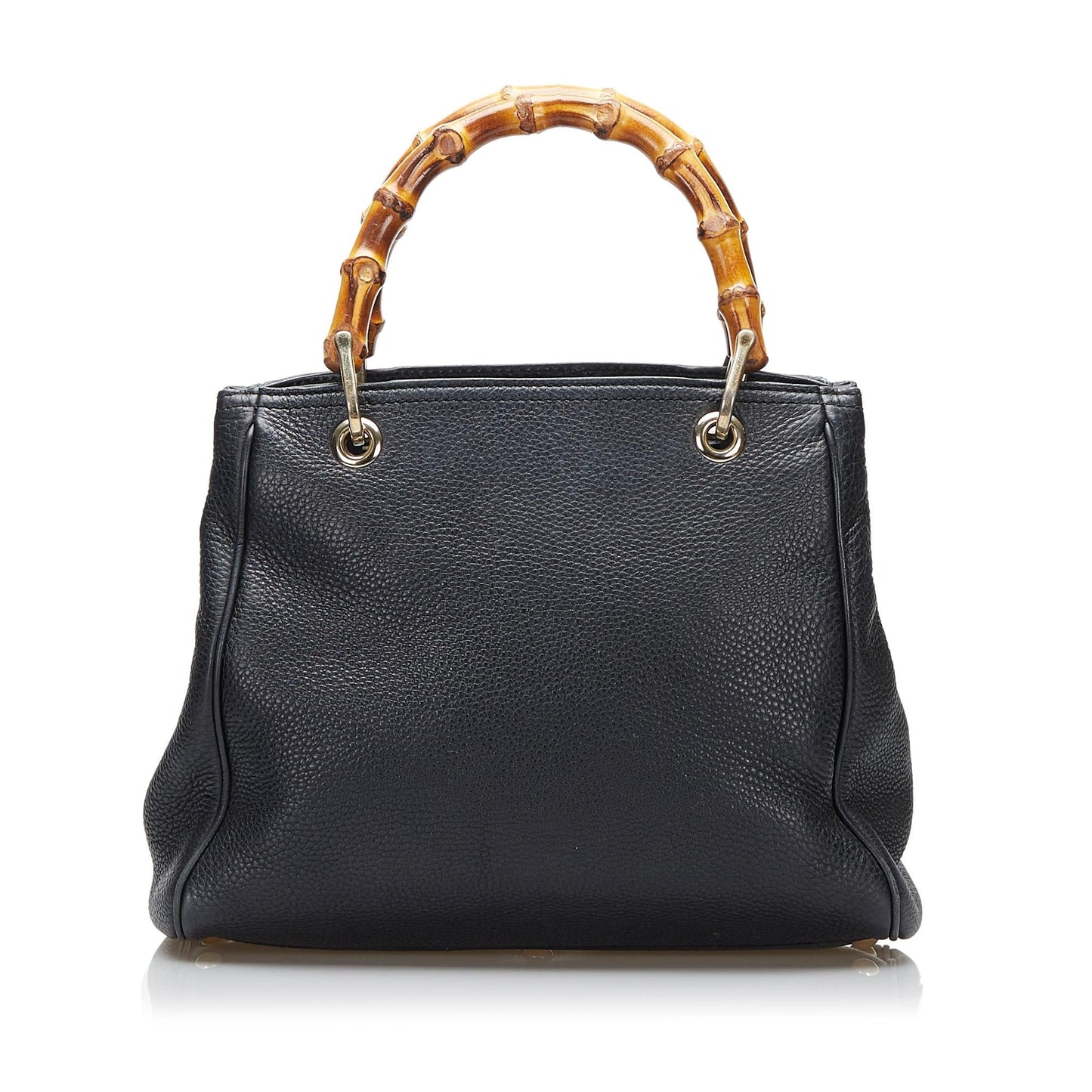 Gucci Bamboo Shopper SHG- MiTw Calf Black Satchel Bag