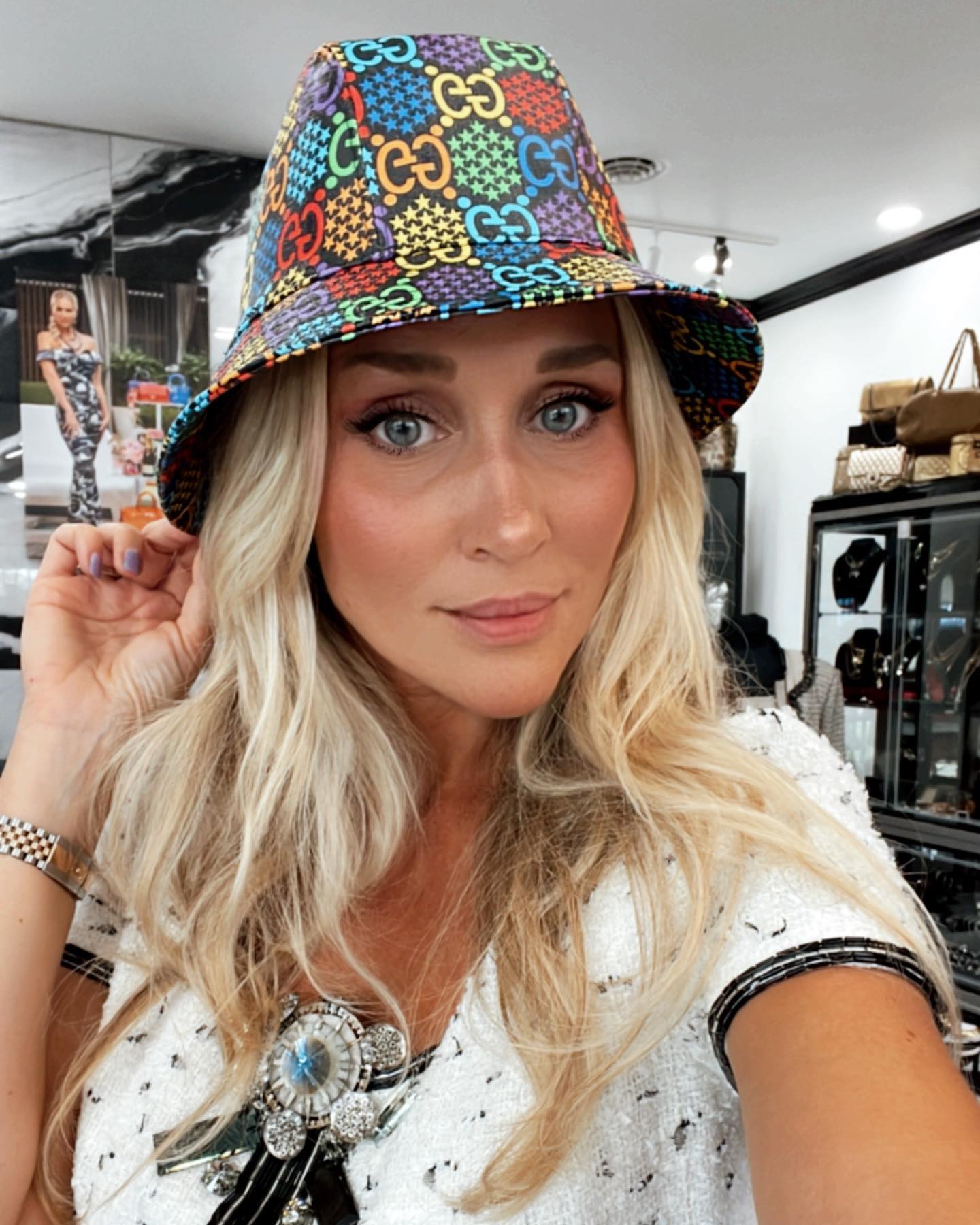 Gucci GG STAR PRINT FEDORA Travel Bag