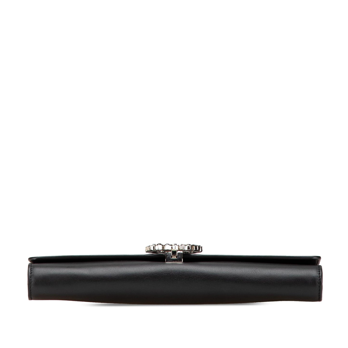 Gucci Crystals Broadway Calf Calfskin Black Clutch Bag