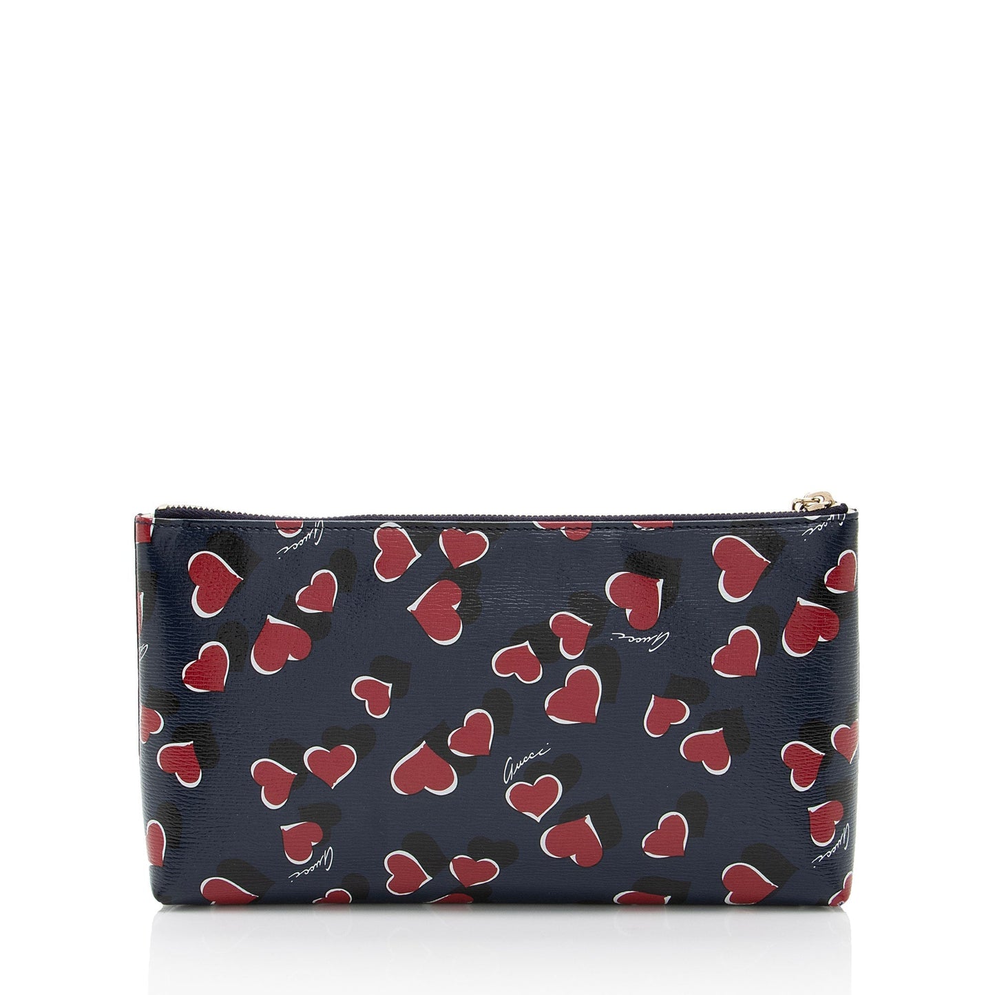 Gucci Heartbeat Pouch Calfskin White Blue Red Clutch Bag