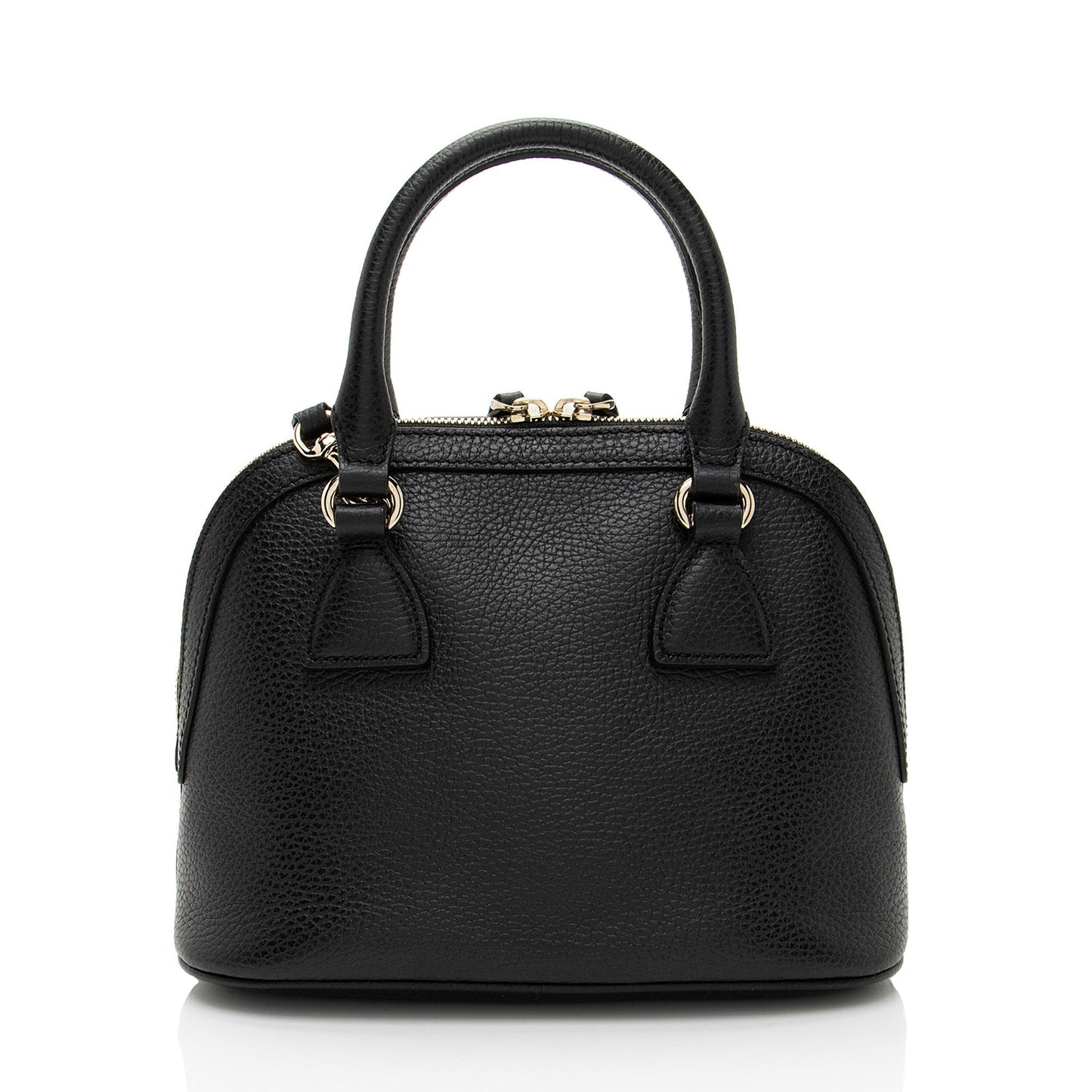 Gucci GG Charm Dome Leather Black Small Satchel Bag