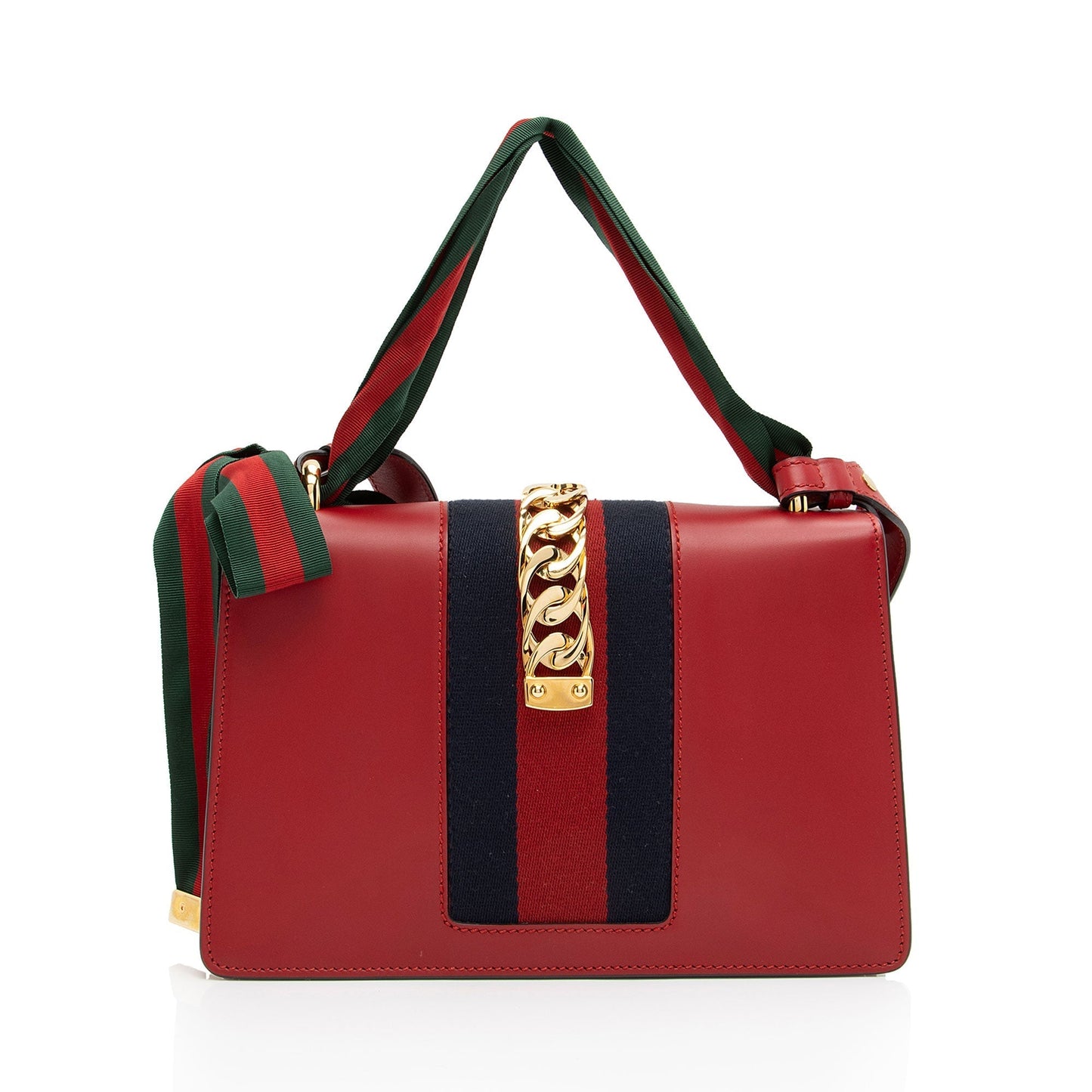Gucci Sylvie SHF-pDYCA5 Nylon Calfskin Red Small Shoulder Bag