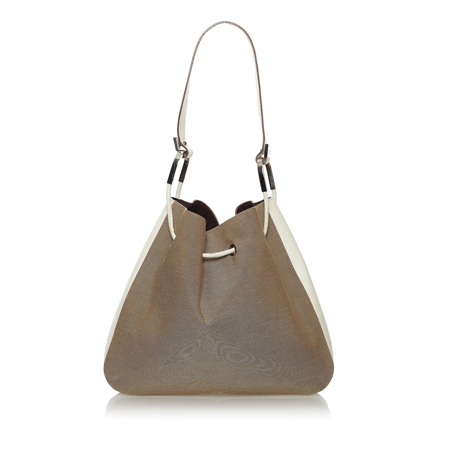 Gucci Drawstring SHG Canvas Calf White Brown Jewelry