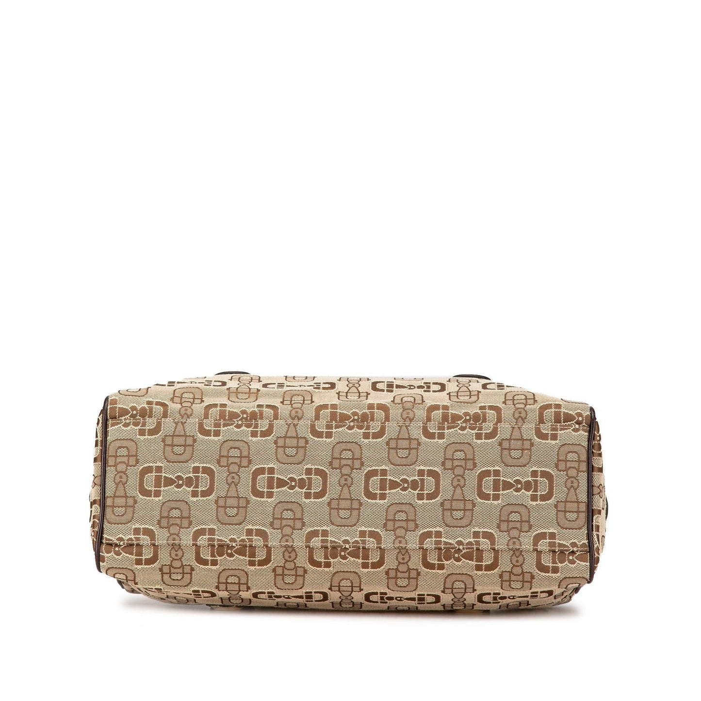 Gucci Horsebit Charmy Boston Canvas Calf Brown Satchel Bag Boston Bag