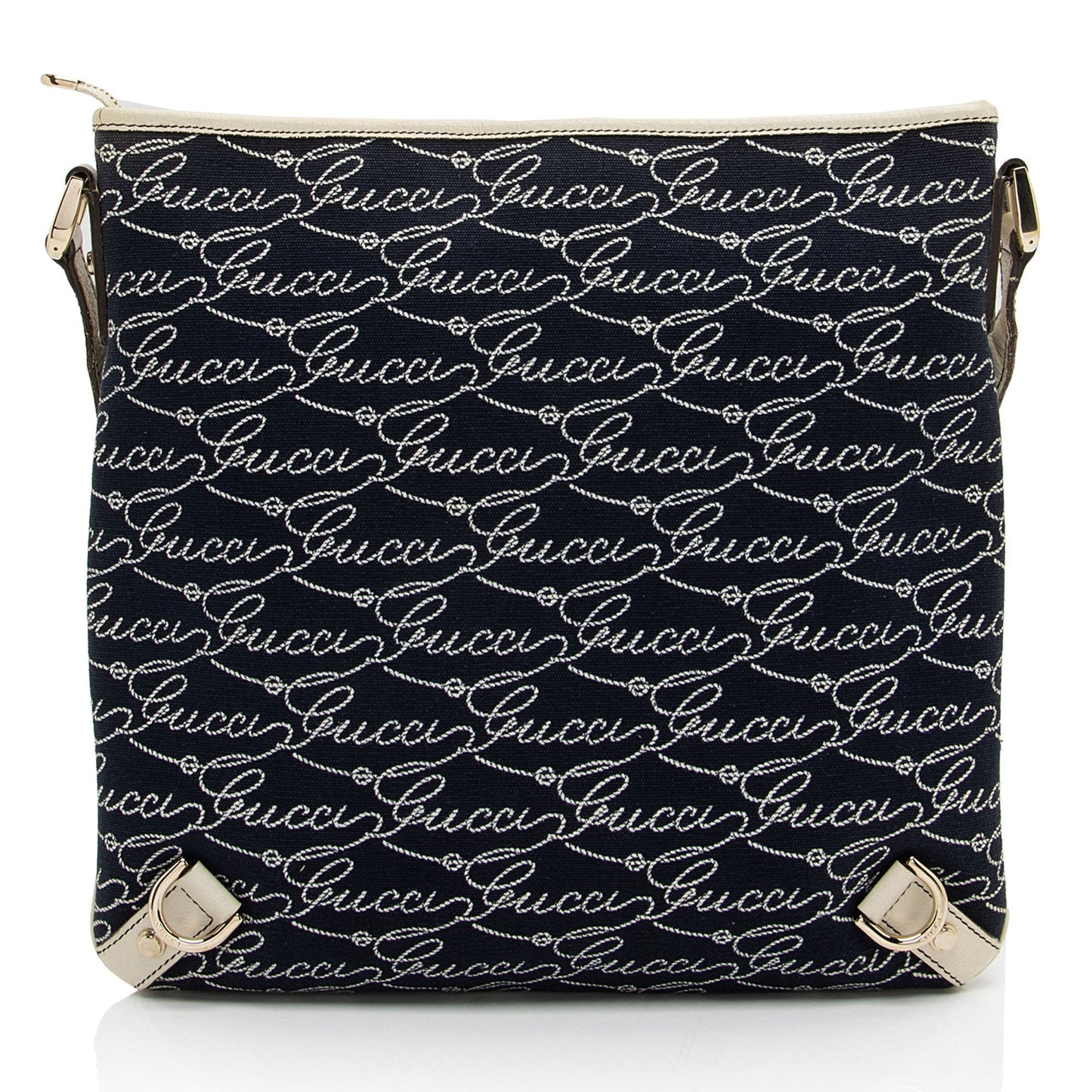 Gucci Lasso Script Abbey Messenger SHF-coBFi9 Canvas White Blue Crossbody Bag