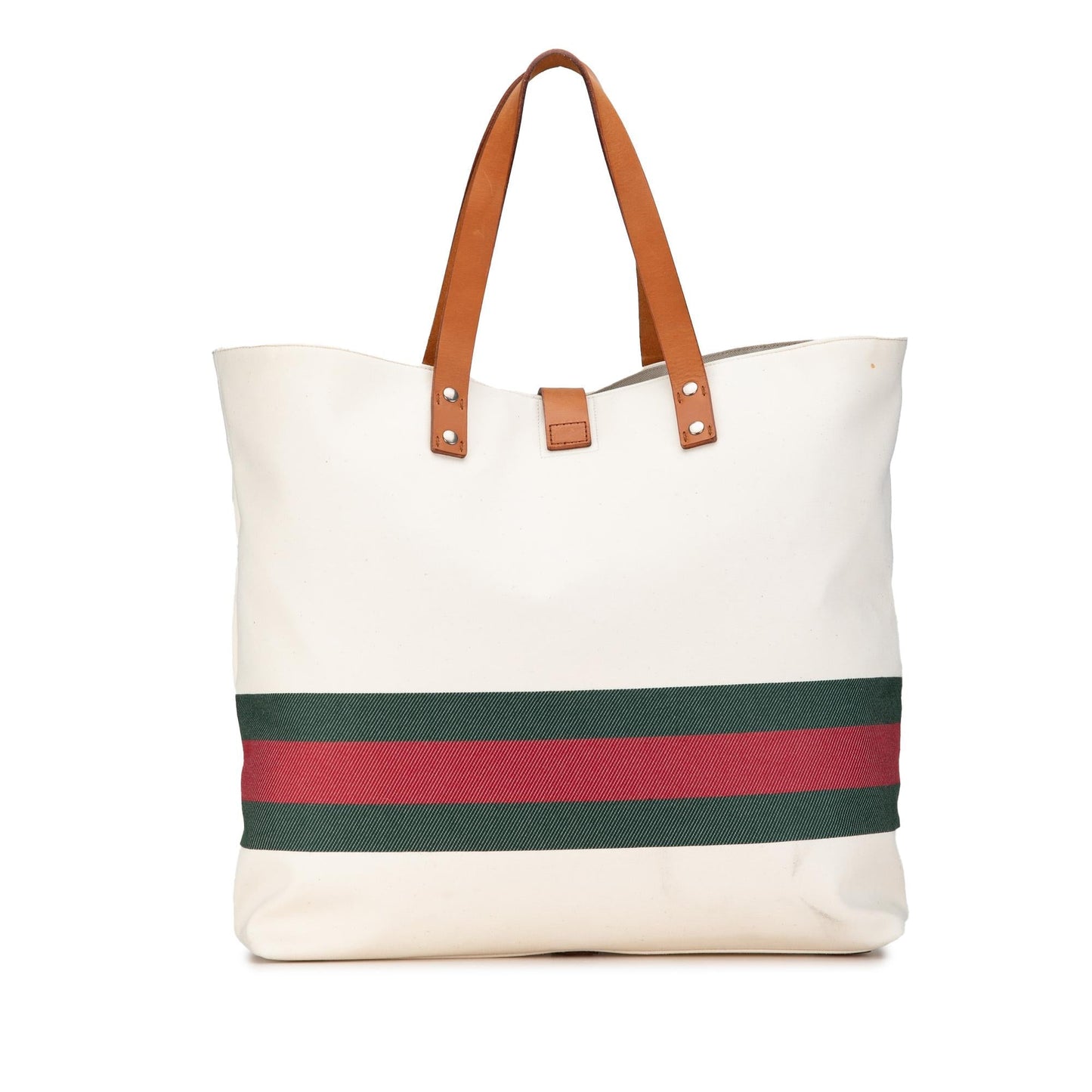 Gucci Web SHG-Wgx5wH Canvas Calf Brown Tote Bag