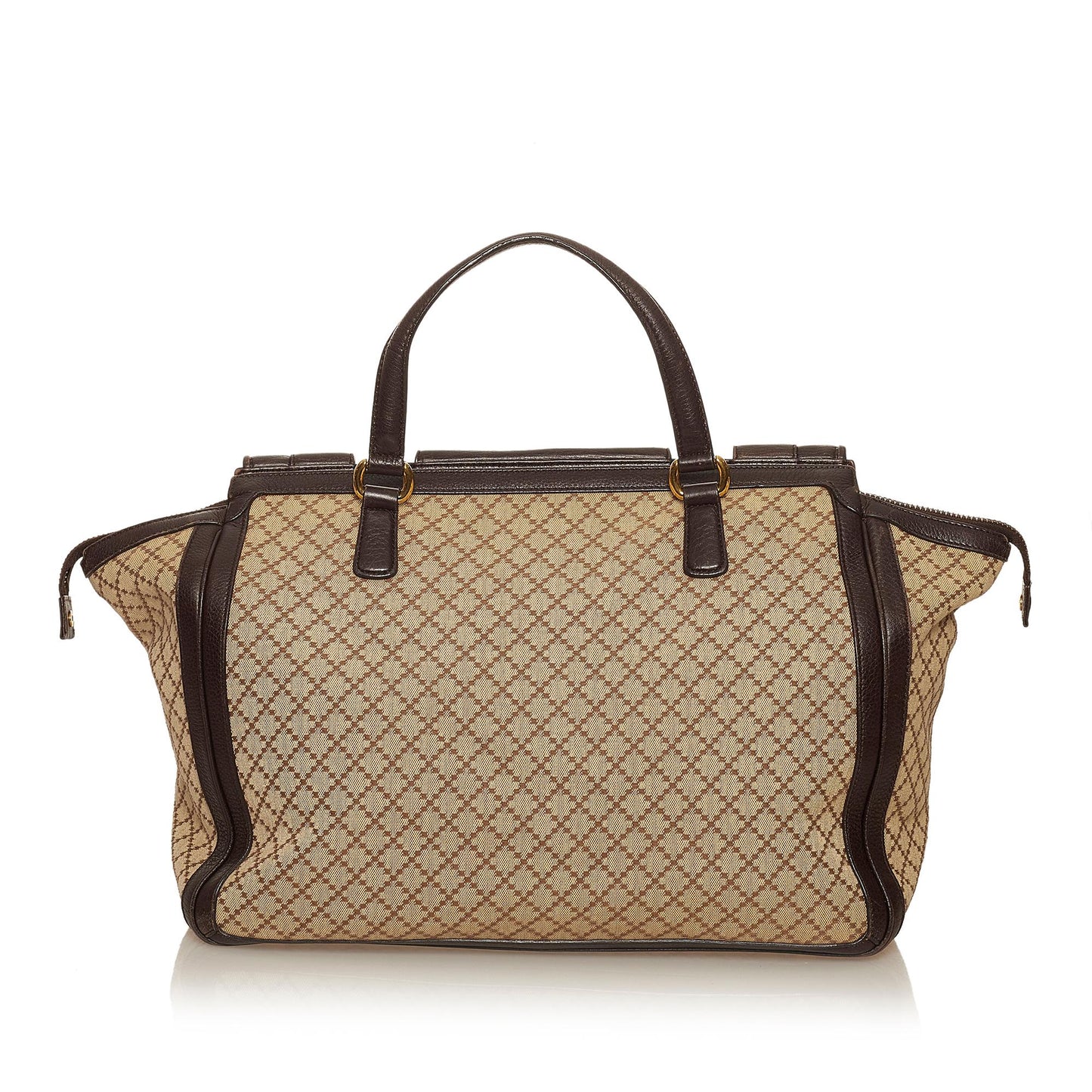 Gucci Diamante SHG Canvas Calf Brown Tote Bag Bag Shg