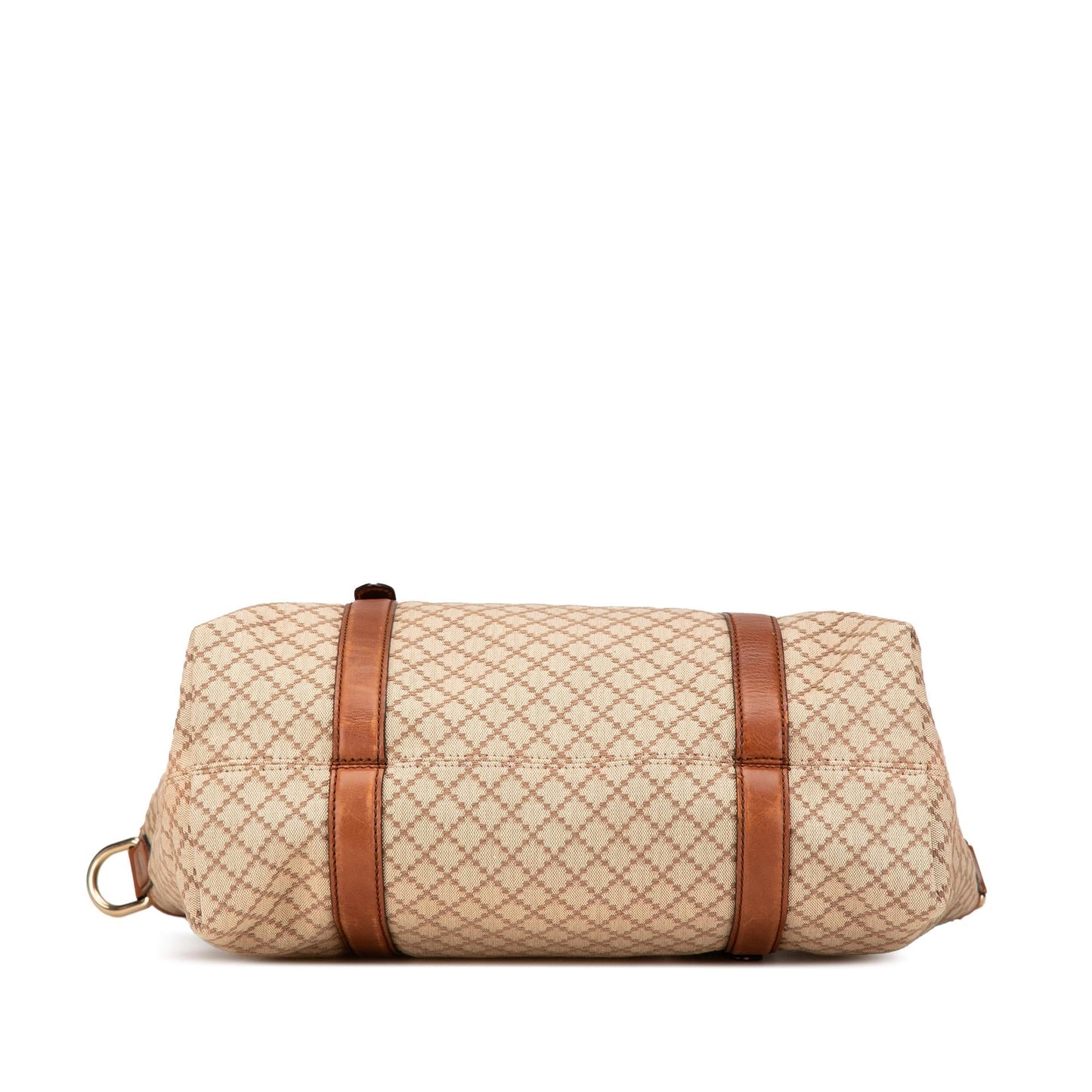 Gucci Diamante Canvas Calf Brown Satchel Bag