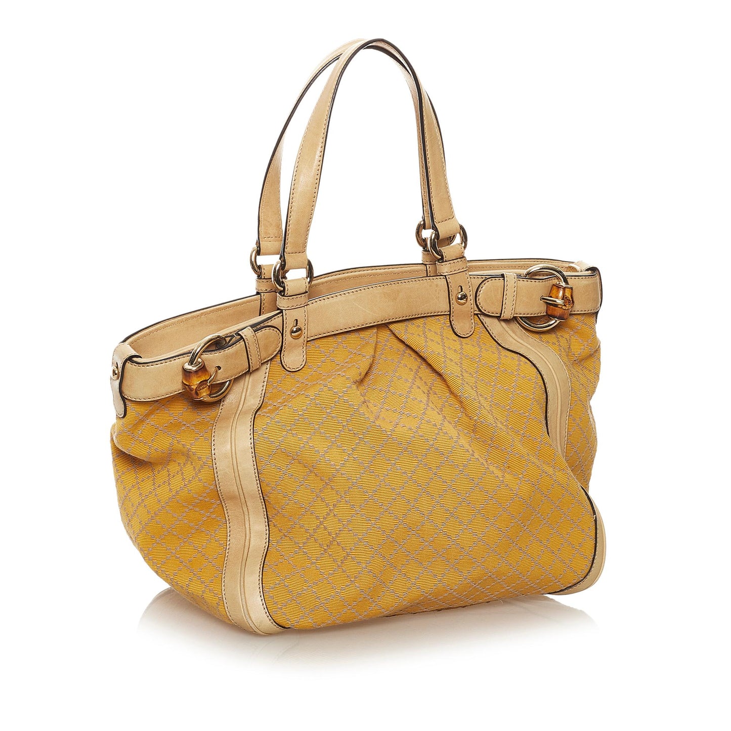 Gucci Diamante SHG Canvas Calf Brown Satchel Bag