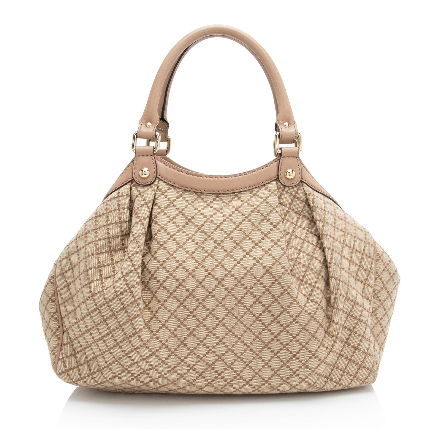 Gucci Diamante Sukey SHF-uHQzf7 Leather Canvas Beige Medium Tote Bag
