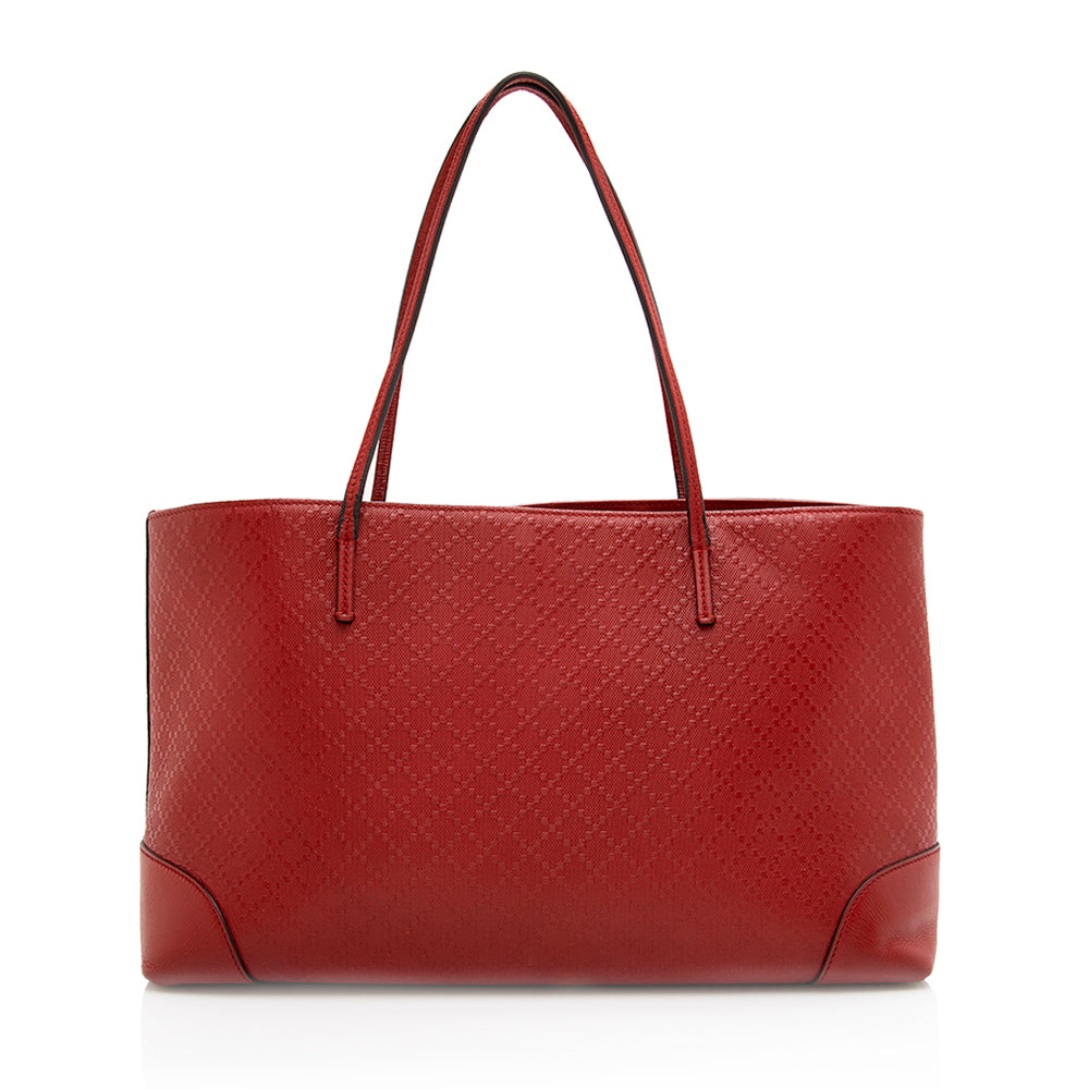 Gucci Diamante Bright SHF Leather Red Tote Bag