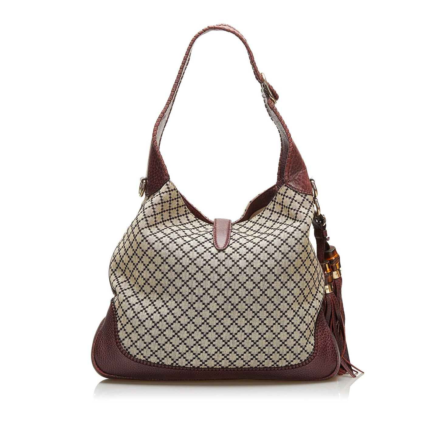 Gucci Diamante New Jackie SHG Canvas Brown Satchel Bag