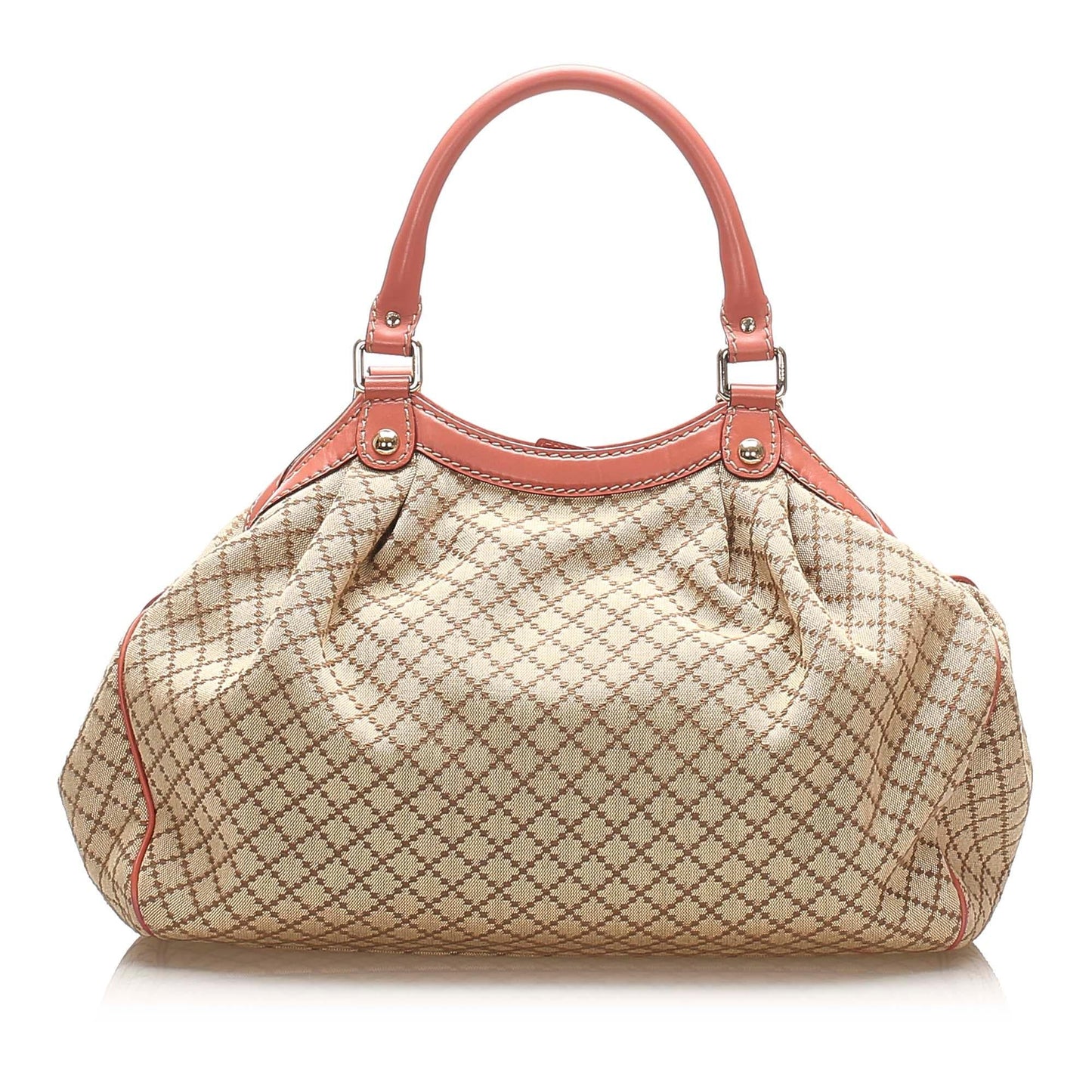 Gucci Diamante Sukey SHG Canvas Brown Pink Tote Bag Bag Shg
