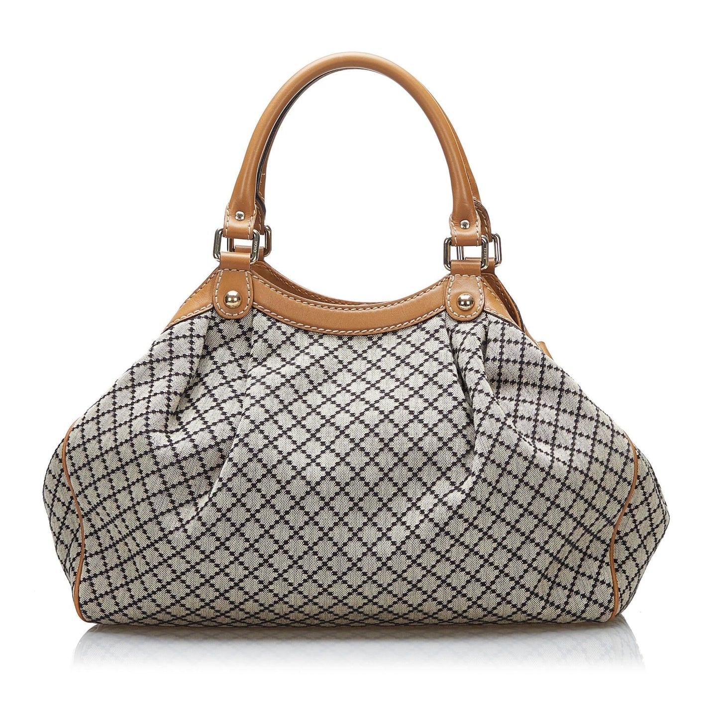 Gucci Diamante Sukey SHG-uk9MnK Canvas Calf Brown Tote Bag