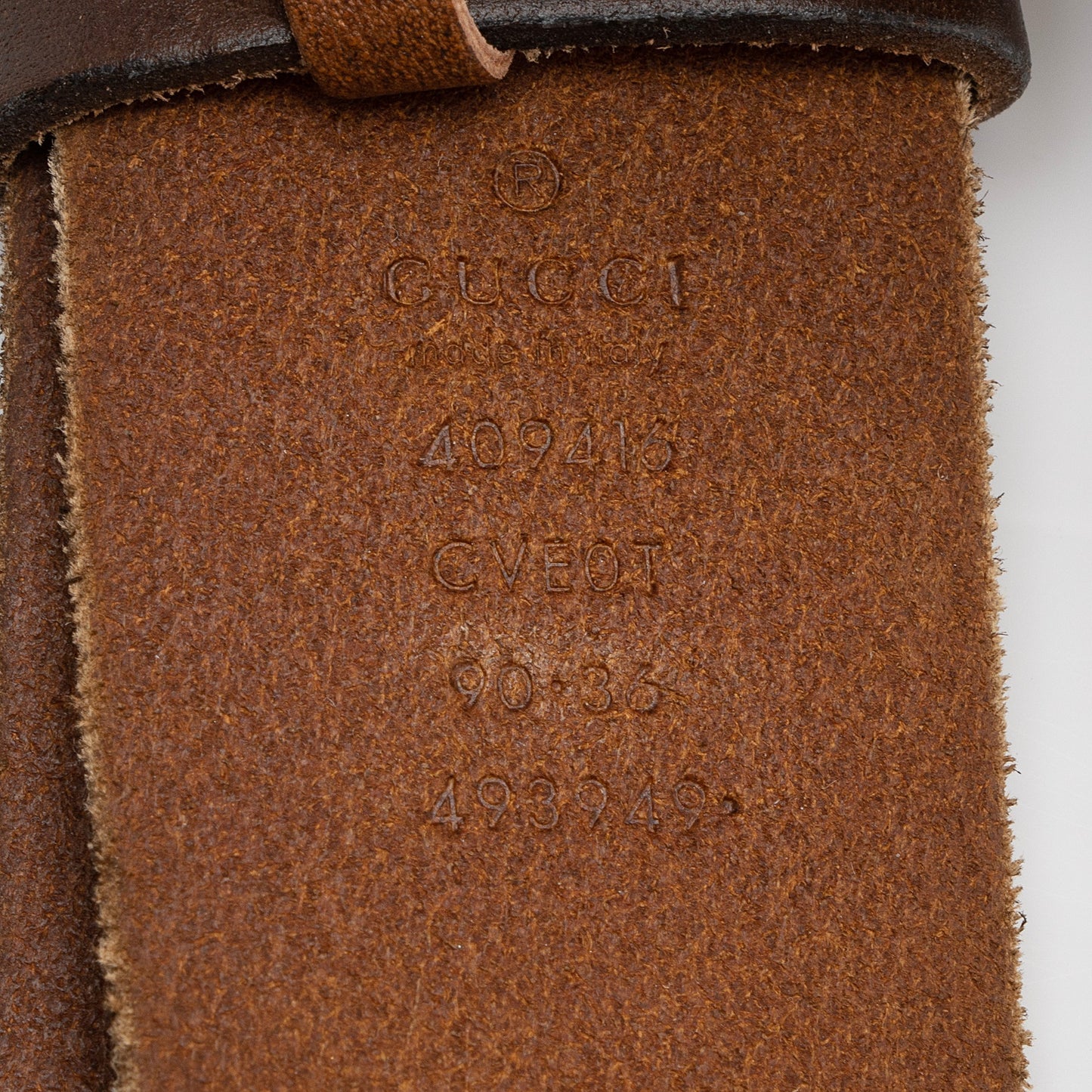 Gucci Distressed GG Marmont Belt - Leather Brown Gold Accessory 90 Shf