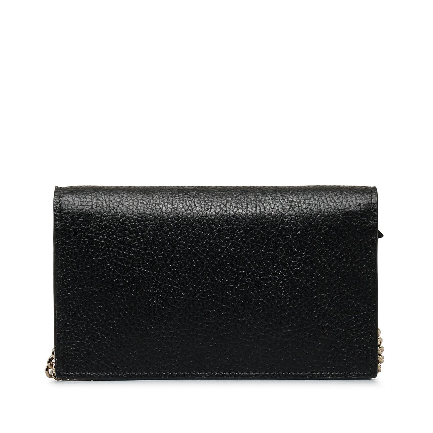 Gucci Dollar Interlocking G Wallet on Calf Black Chain Crossbody Bag Shg I2Yfgn
