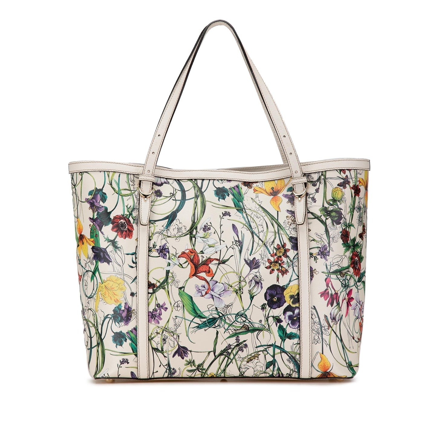 Gucci Flora Nice SHG-Wndle3 Calf White Tote Bag