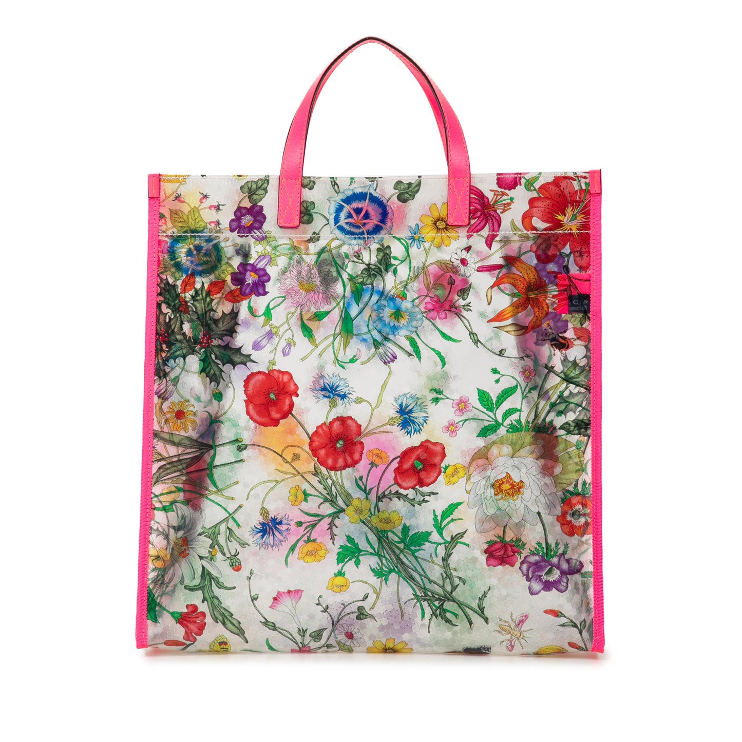 Gucci Flora Print Vinyl SHG-QGzSsM Calf Tote Bag