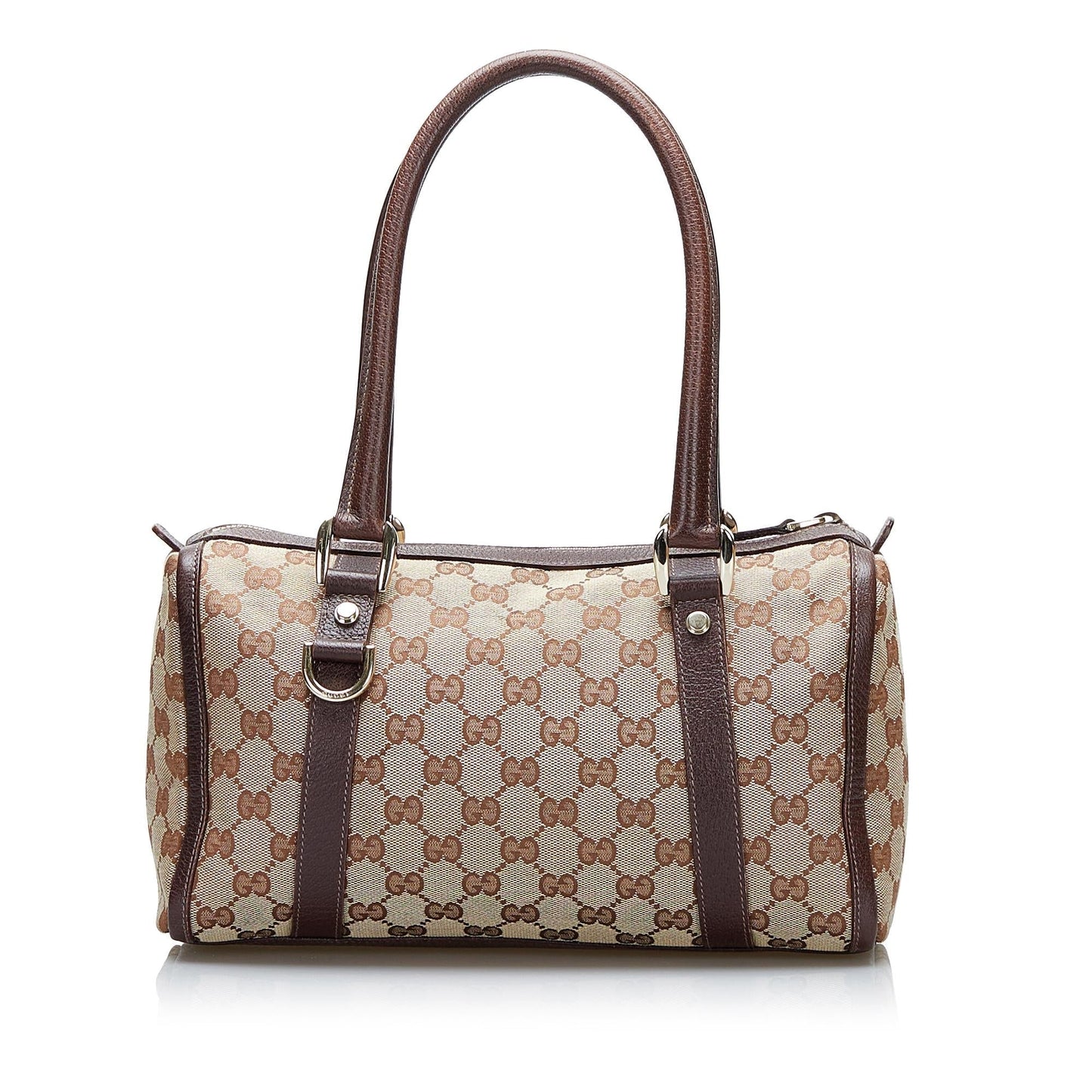 Gucci GG Abbey Boston SHG-cWRyGo Canvas Brown Satchel Bag