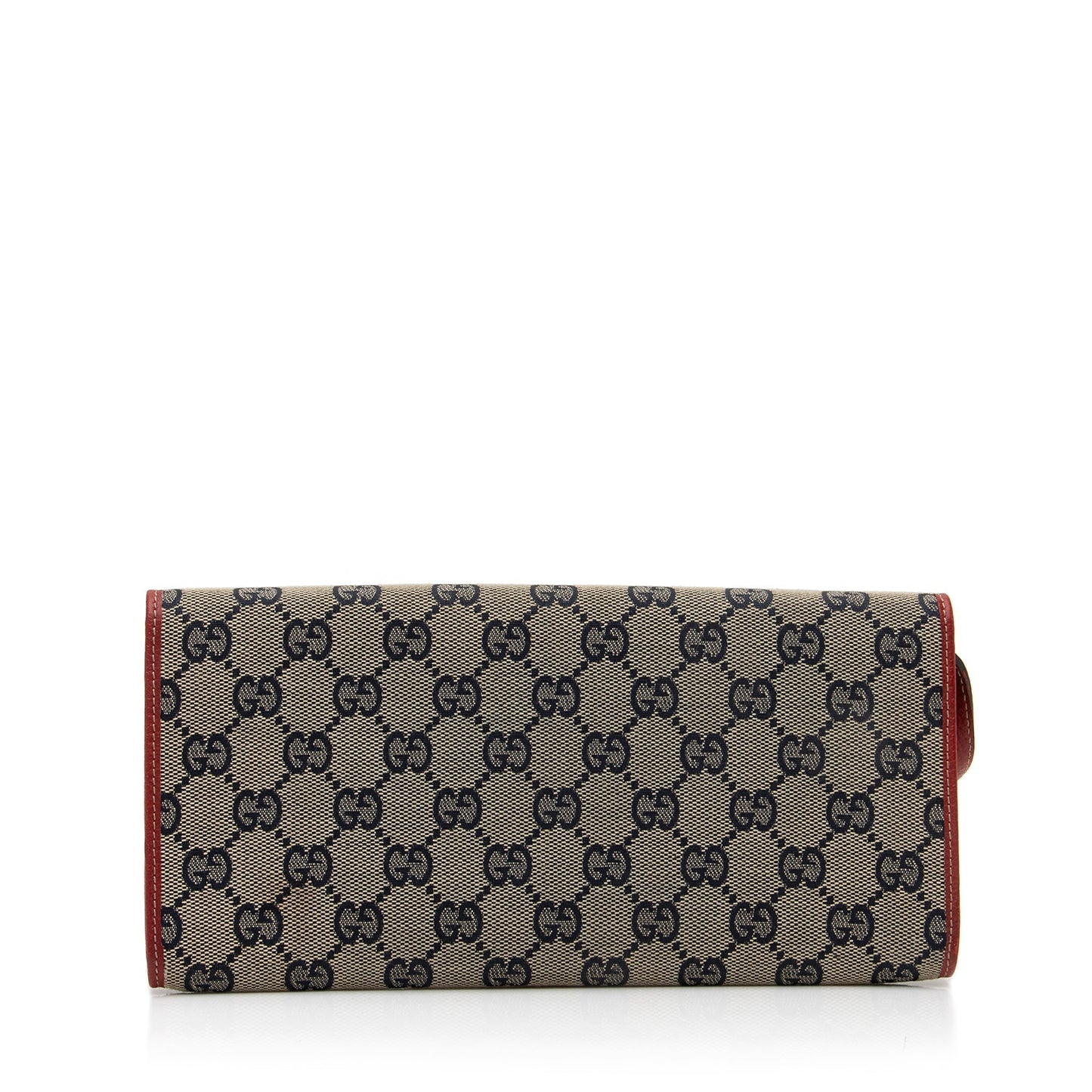 Gucci GG Bamboo Bar SHF Leather Canvas Blue Red Crossbody Bag