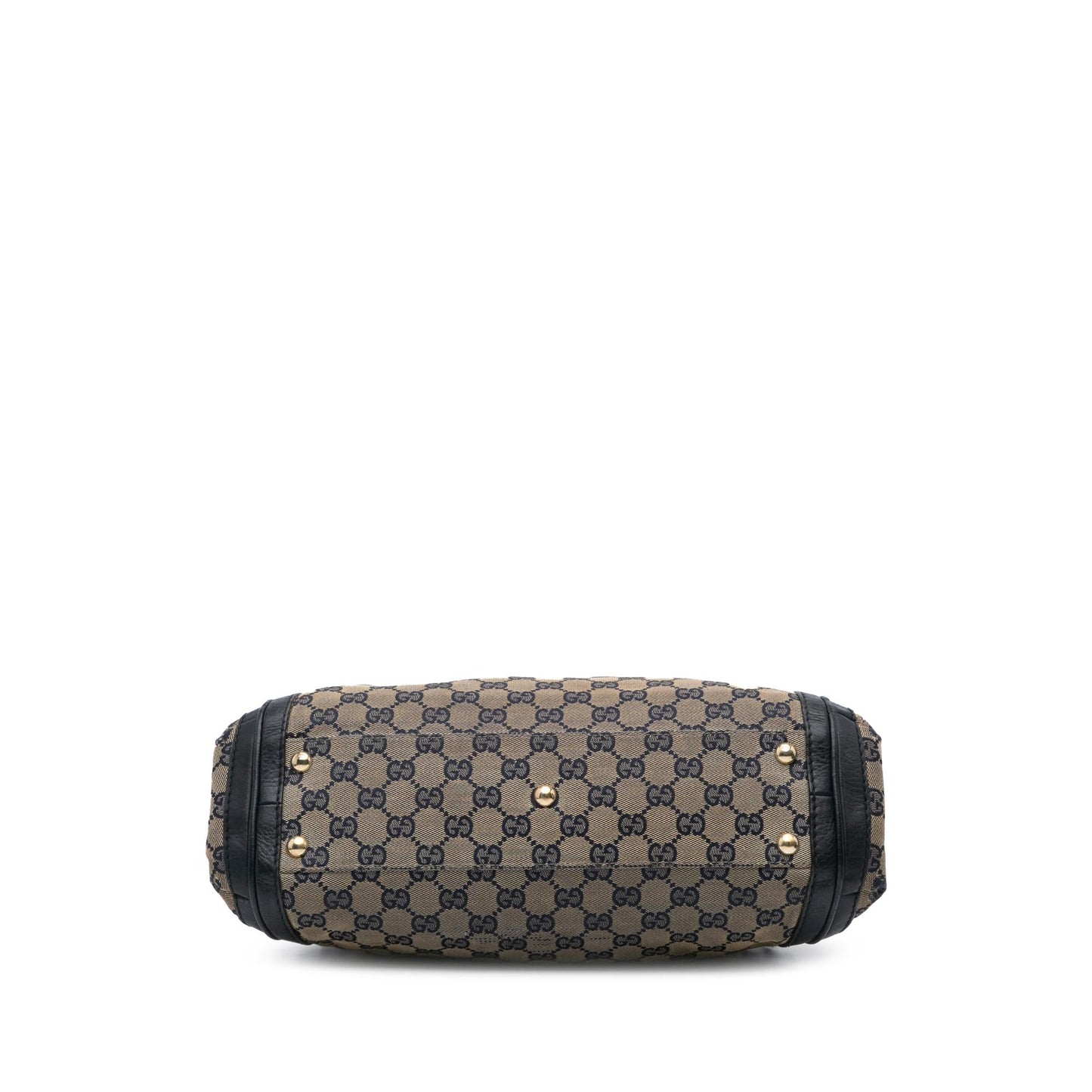 Gucci GG Bella Canvas Calf Black Brown Satchel Bag